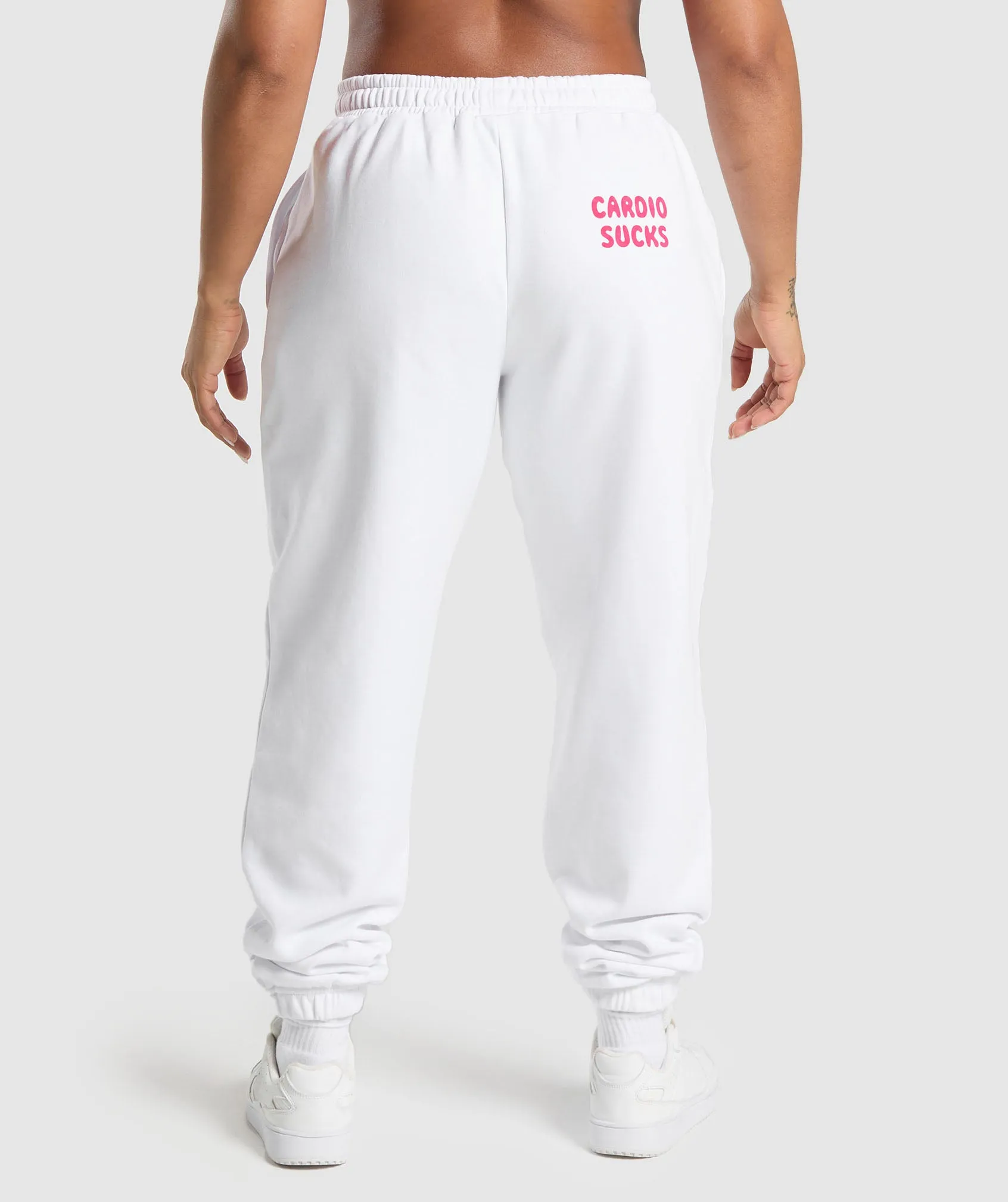Gymshark Graphic Reaper Oversized Joggers - White sold by Gymshark
