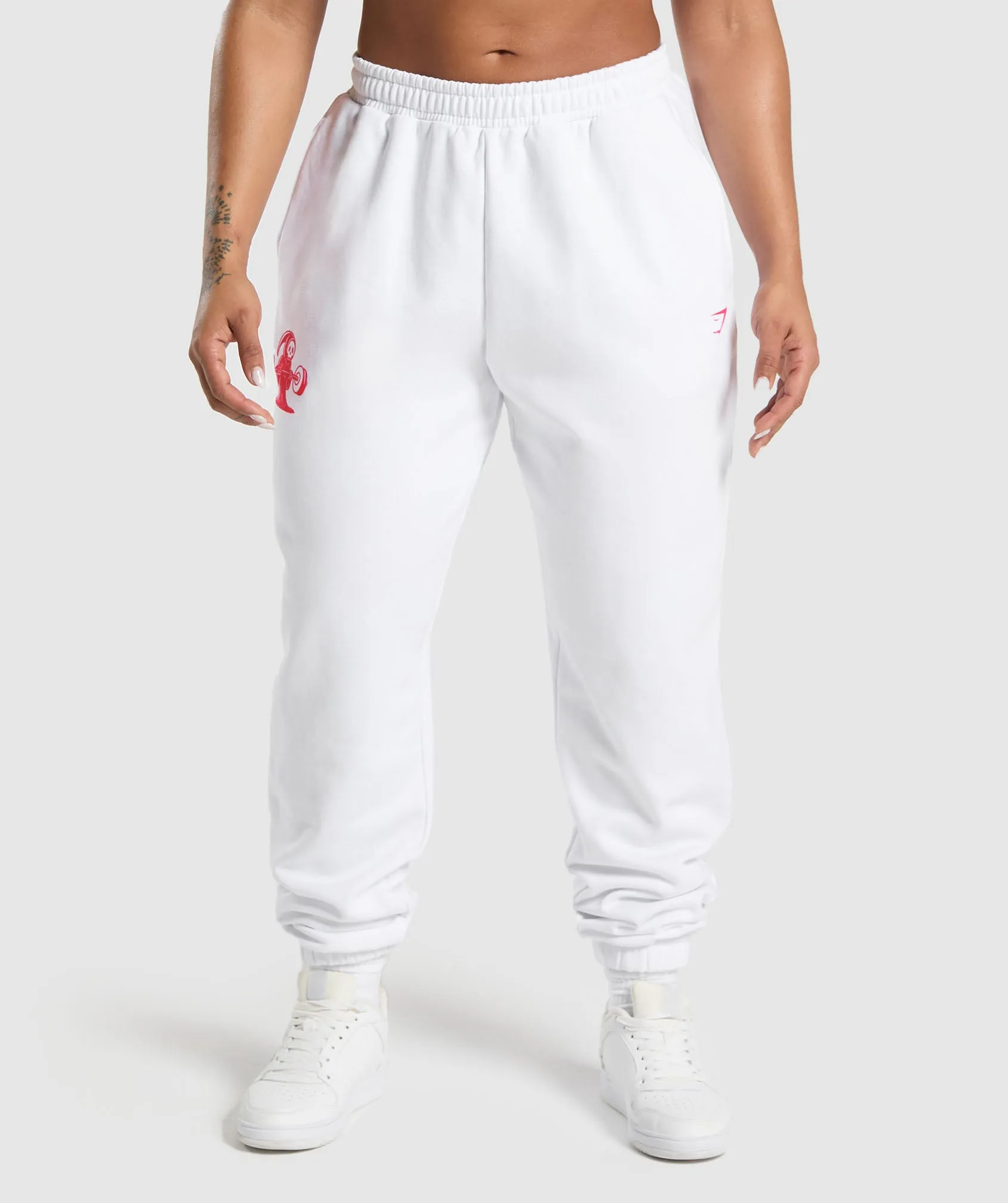 Gymshark Graphic Reaper Oversized Joggers - White sold by Gymshark product image thumbnail 2