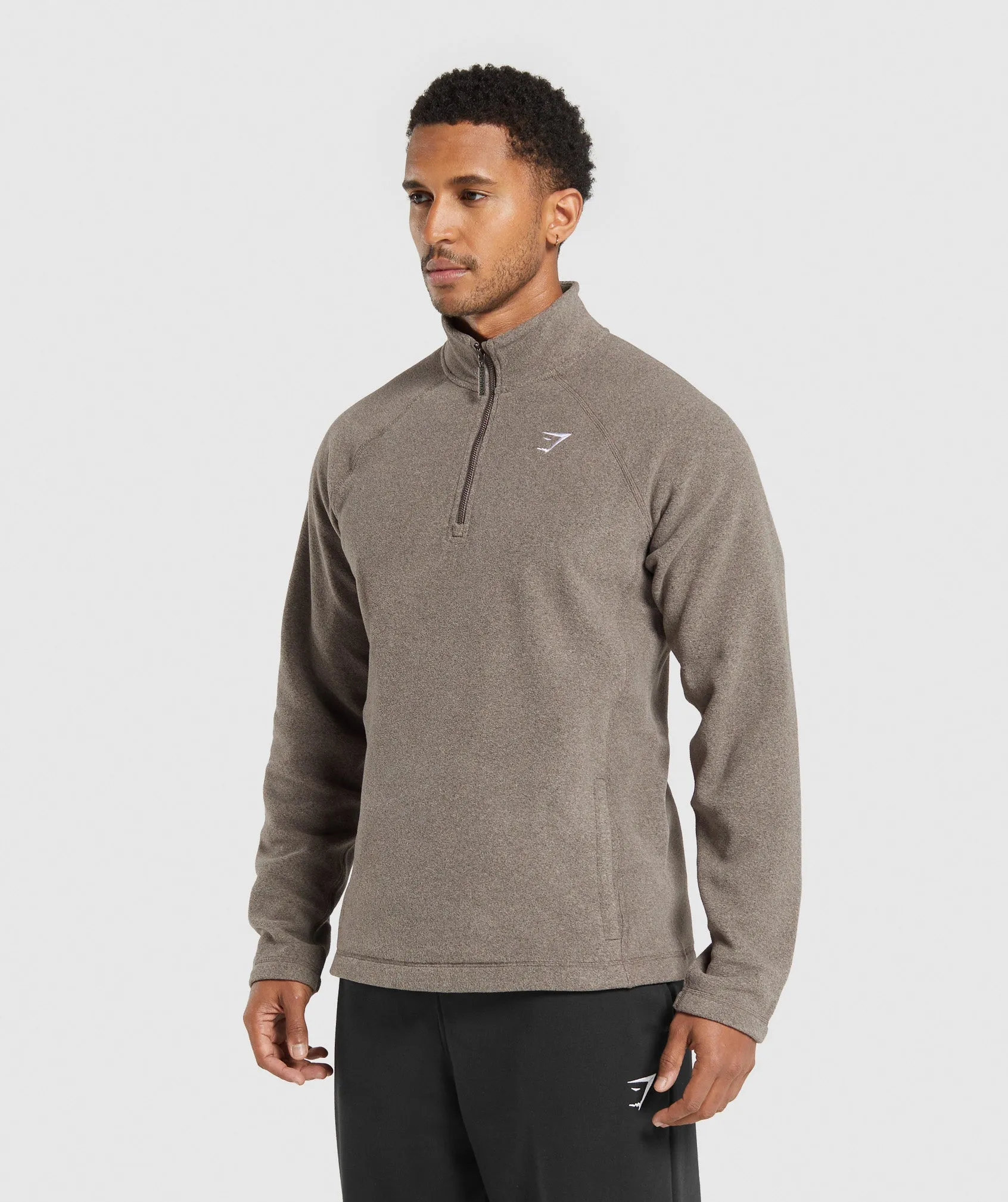 Gymshark Fleece 1/4 Zip - Camo Brown/Sand Brown sold by Gymshark product image thumbnail 3
