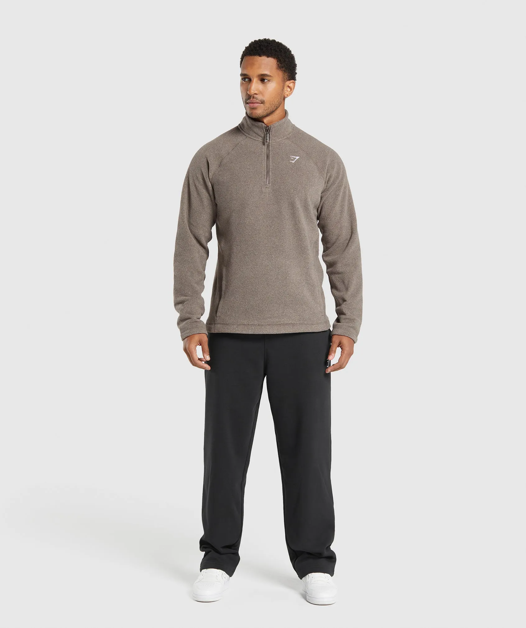 Gymshark Fleece 1/4 Zip - Camo Brown/Sand Brown sold by Gymshark product image thumbnail 4