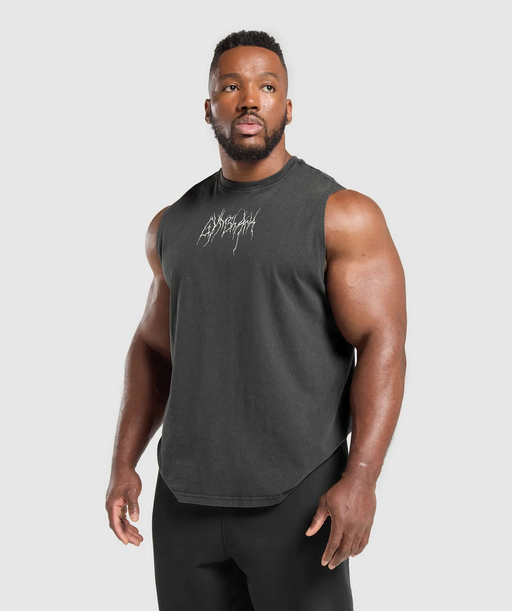Gymshark Distressed Graphic Tank - Black Acid Wash sold by Gymshark product image thumbnail 3