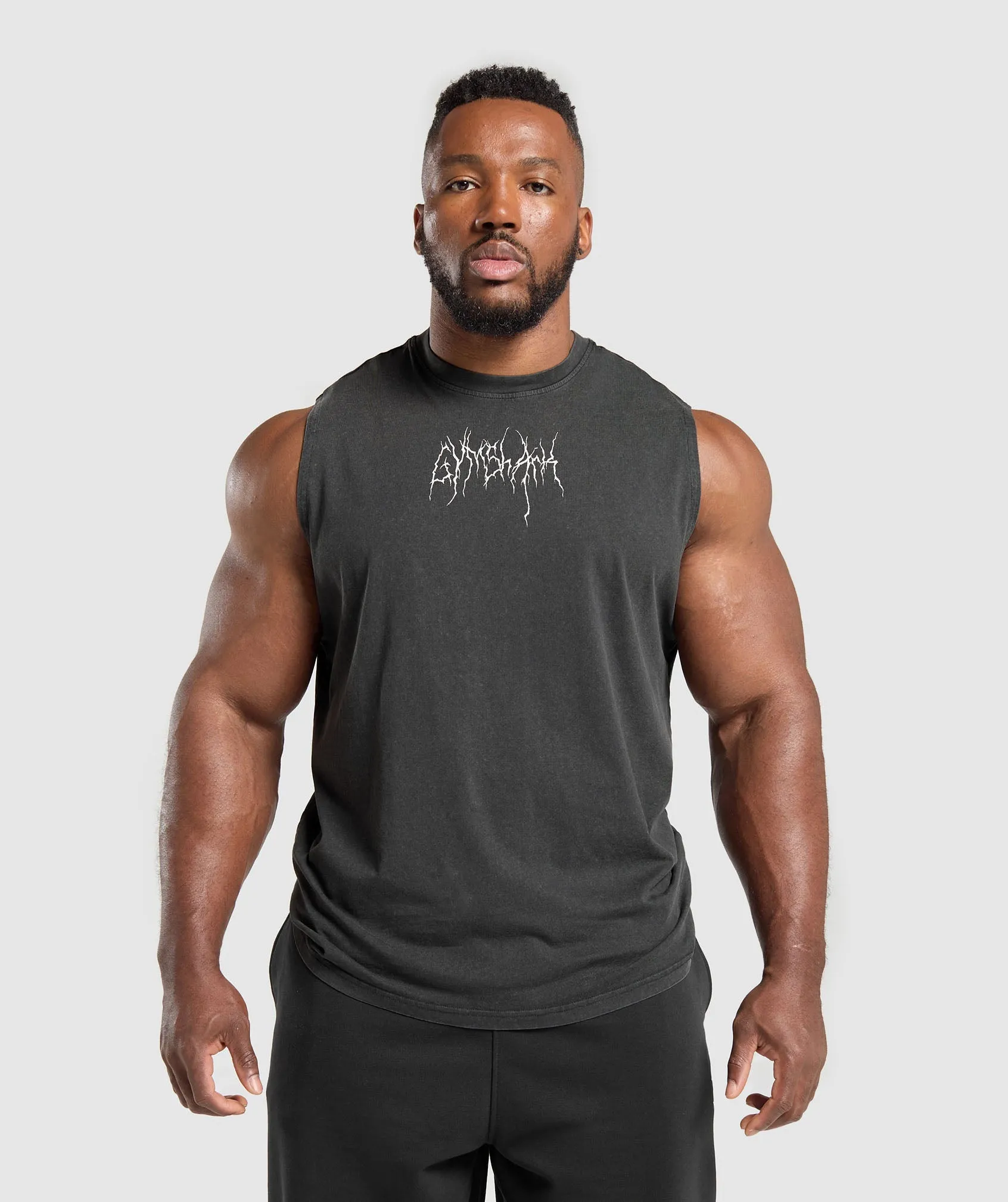 Gymshark Distressed Graphic Tank - Black Acid Wash sold by Gymshark product image thumbnail 2