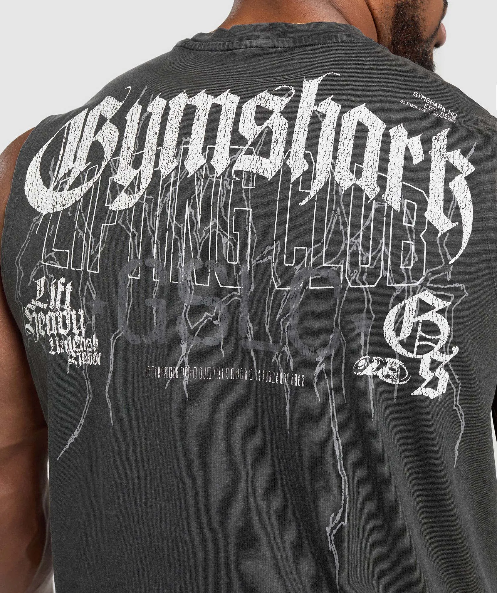 Gymshark Distressed Graphic Tank - Black Acid Wash sold by Gymshark product image thumbnail 5