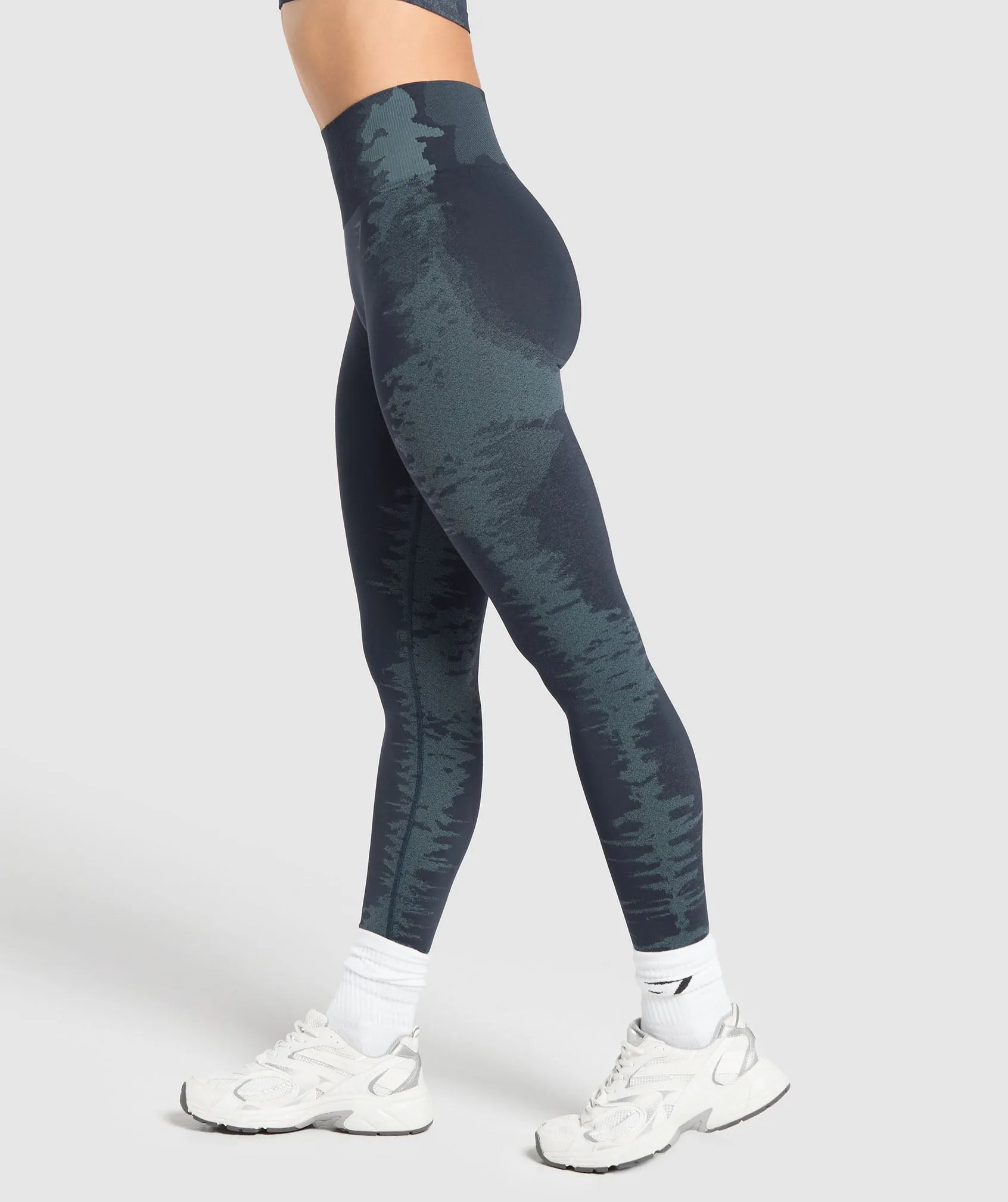 Gymshark Caged Seamless Leggings - Heavy Blue/Iron Blue sold by Gymshark product image thumbnail 3