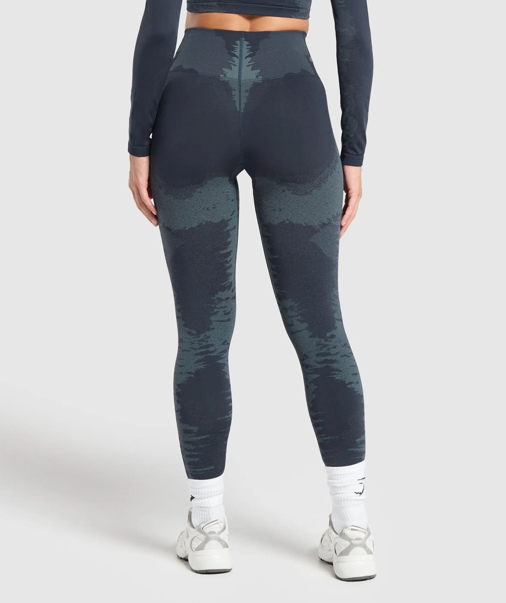 Gymshark Caged Seamless Leggings - Heavy Blue/Iron Blue sold by Gymshark product image thumbnail 2