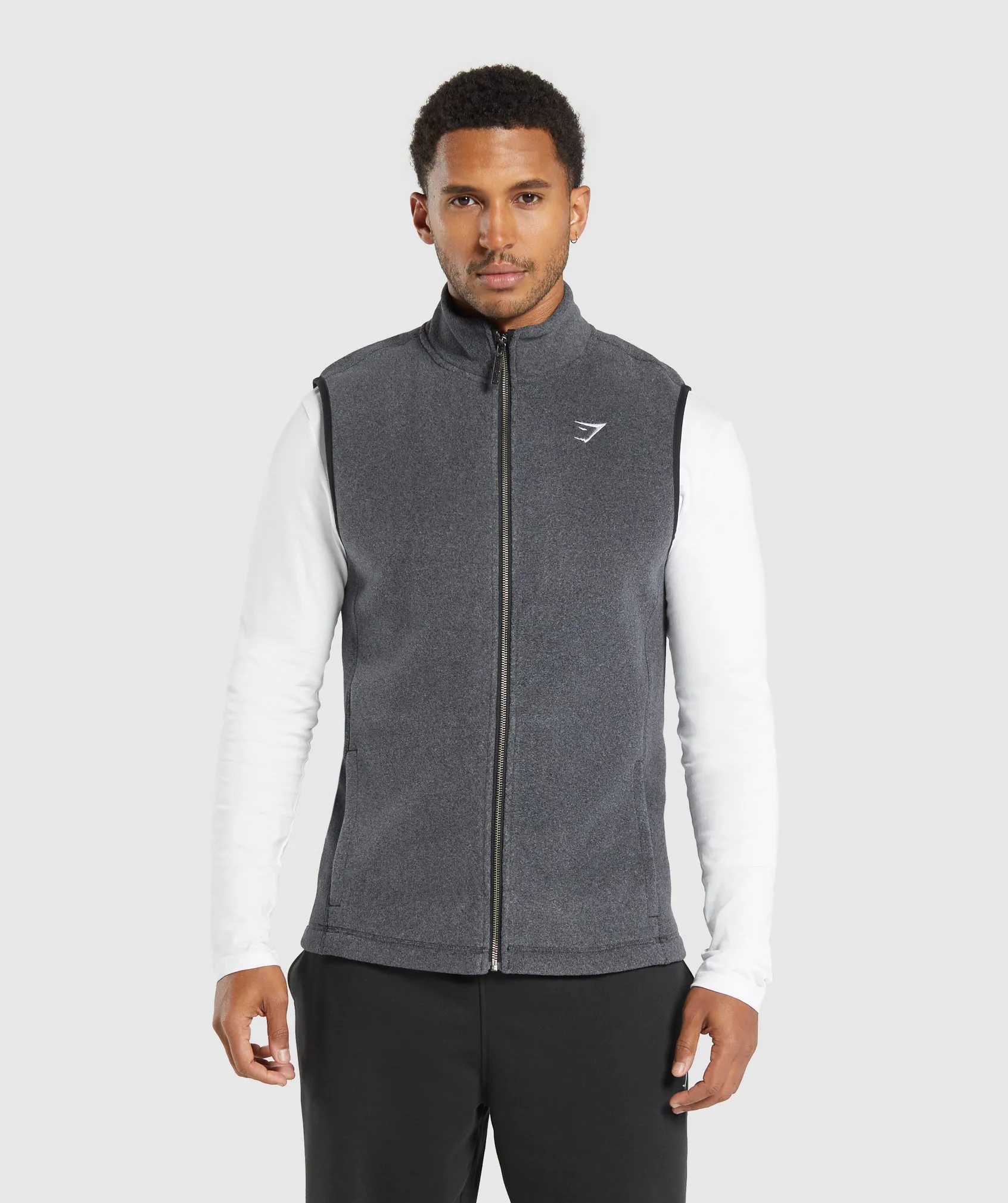 Gymshark Fleece Vest - Black/Graphite Grey sold by Gymshark