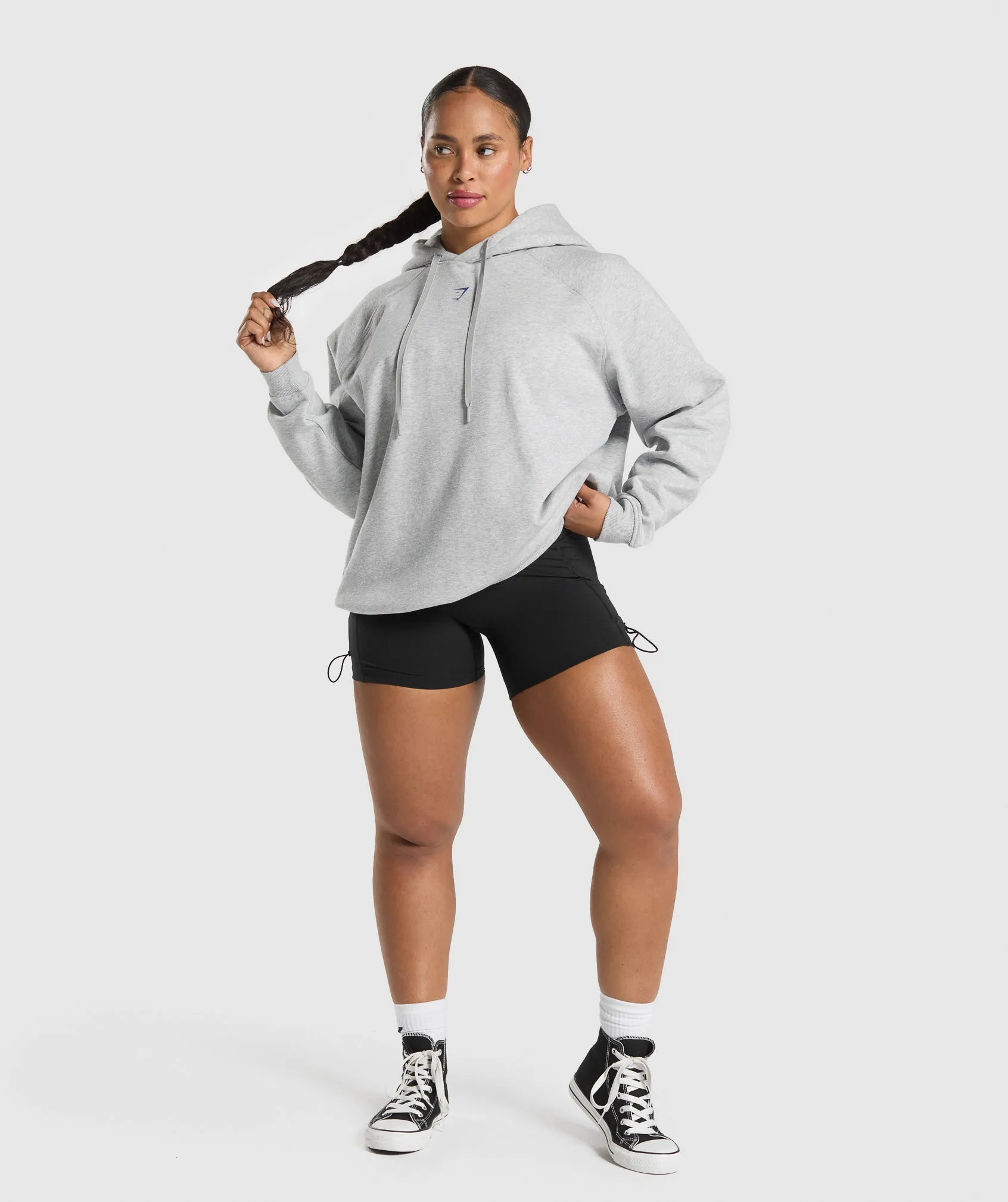Gymshark Graphic Reaper Oversized Hoodie - Light Grey Core Marl sold by Gymshark product image thumbnail 4