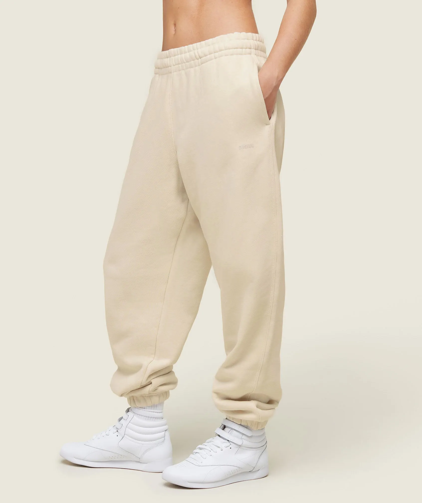 Gymshark everywear Relaxed Joggers - Oat White sold by Gymshark