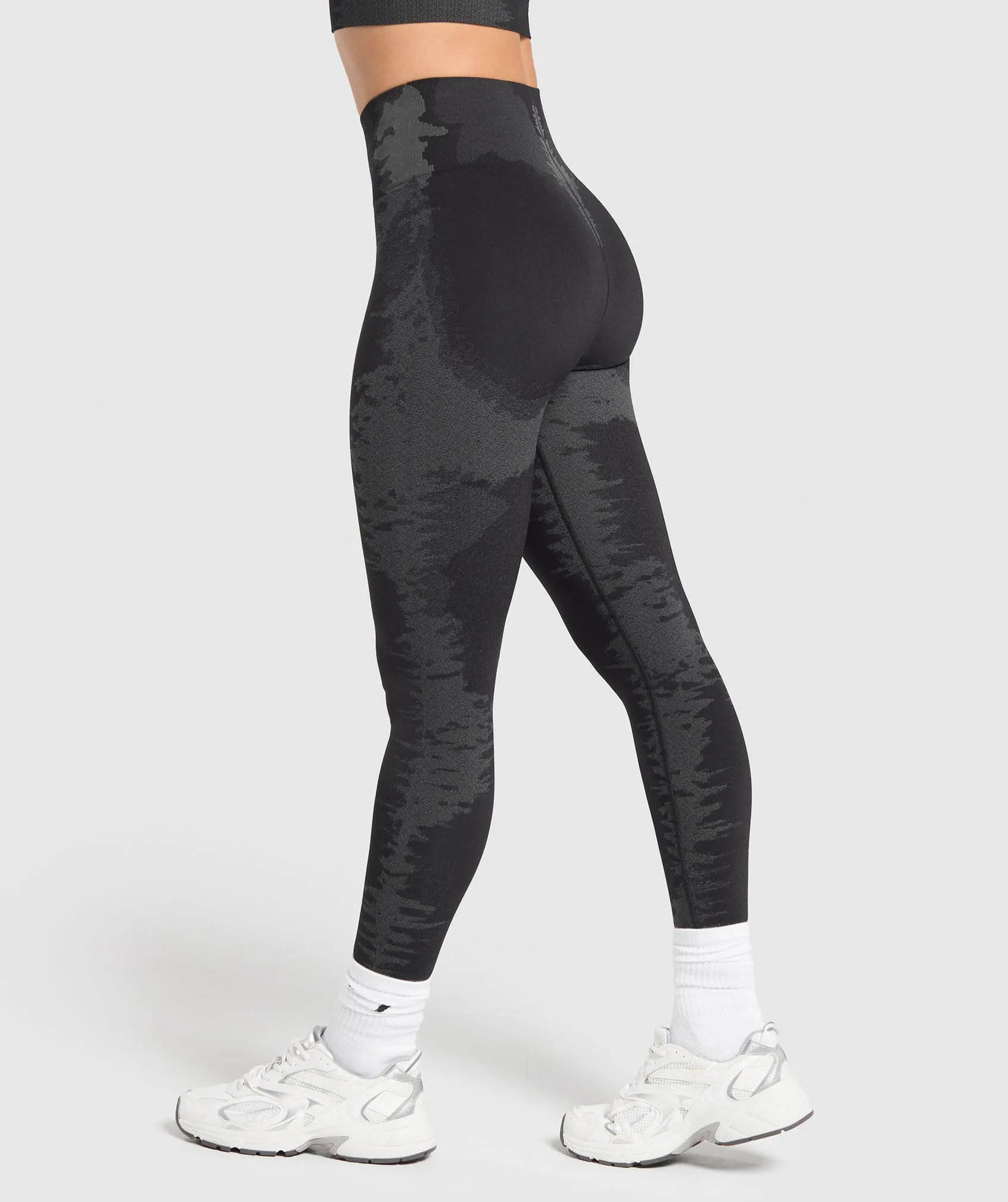 Gymshark Caged Seamless Leggings - Black/Graphite Grey sold by Gymshark product image thumbnail 3