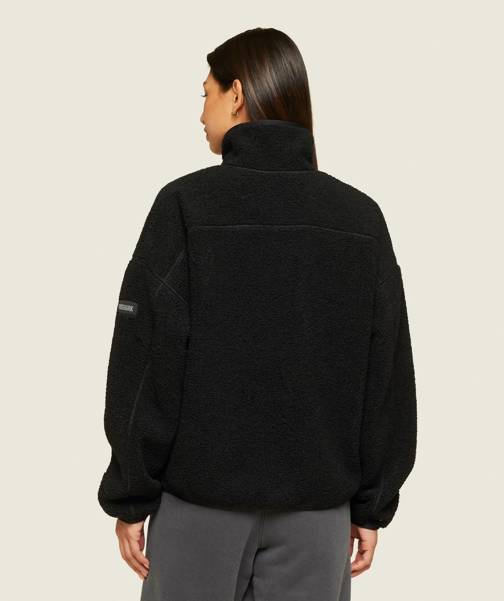 Gymshark Everywear Zip Up Sherpa Jacket - Black sold by Gymshark product image thumbnail 2