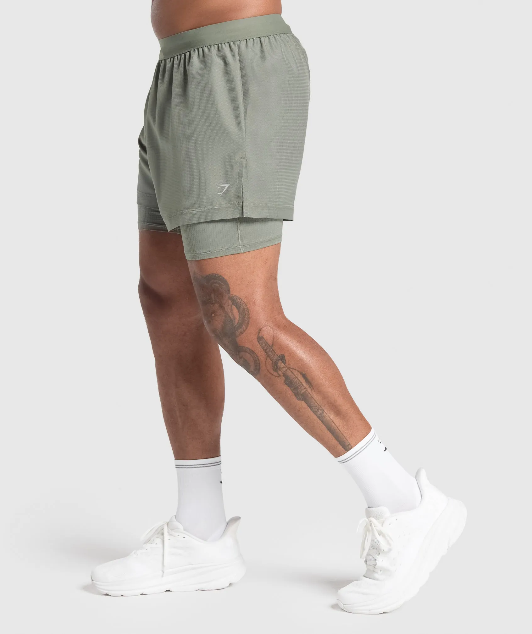 Gymshark Running 2 in 1 Shorts - Unit Green sold by Gymshark product image thumbnail 3