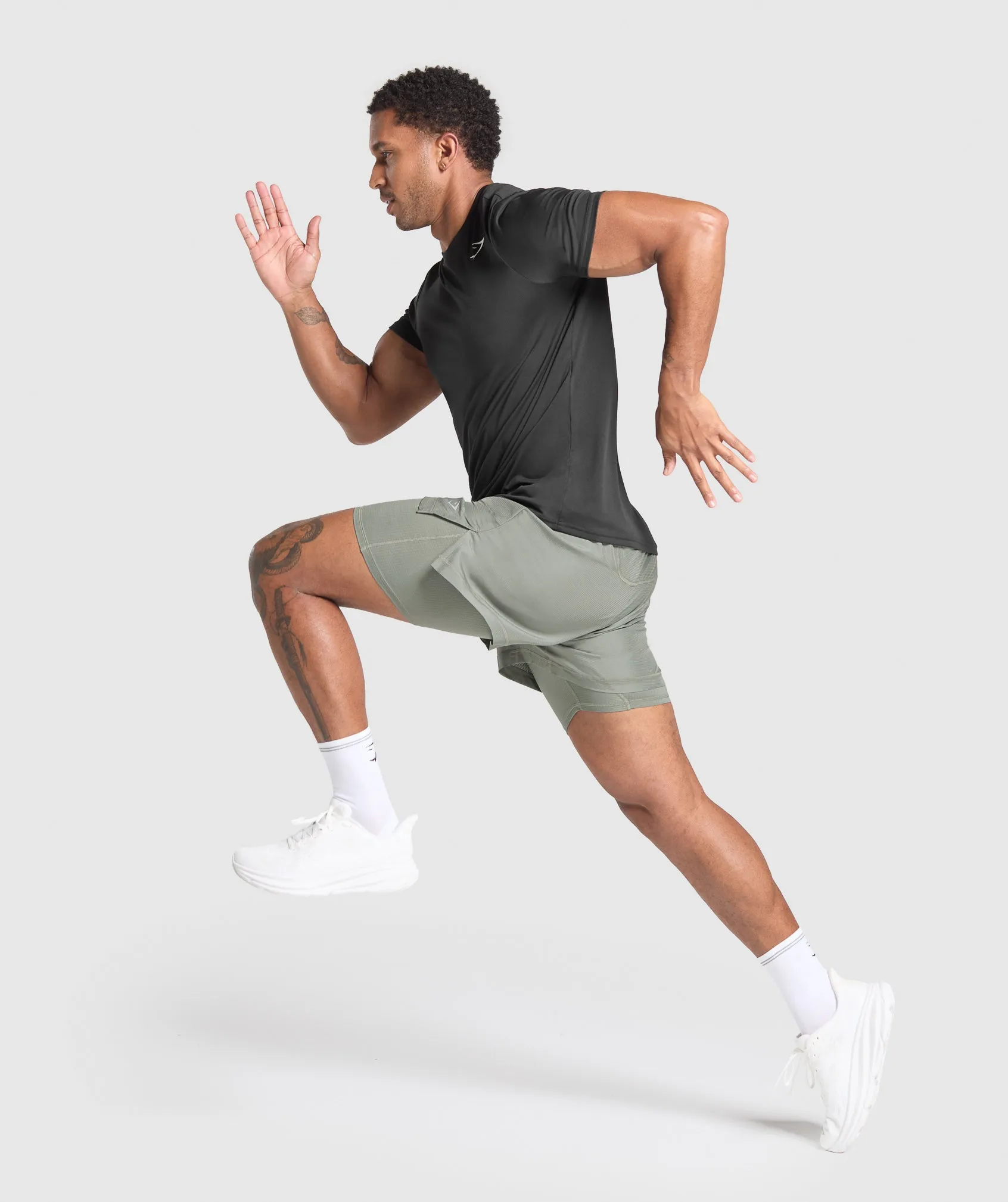 Gymshark Running 2 in 1 Shorts - Unit Green sold by Gymshark product image thumbnail 4