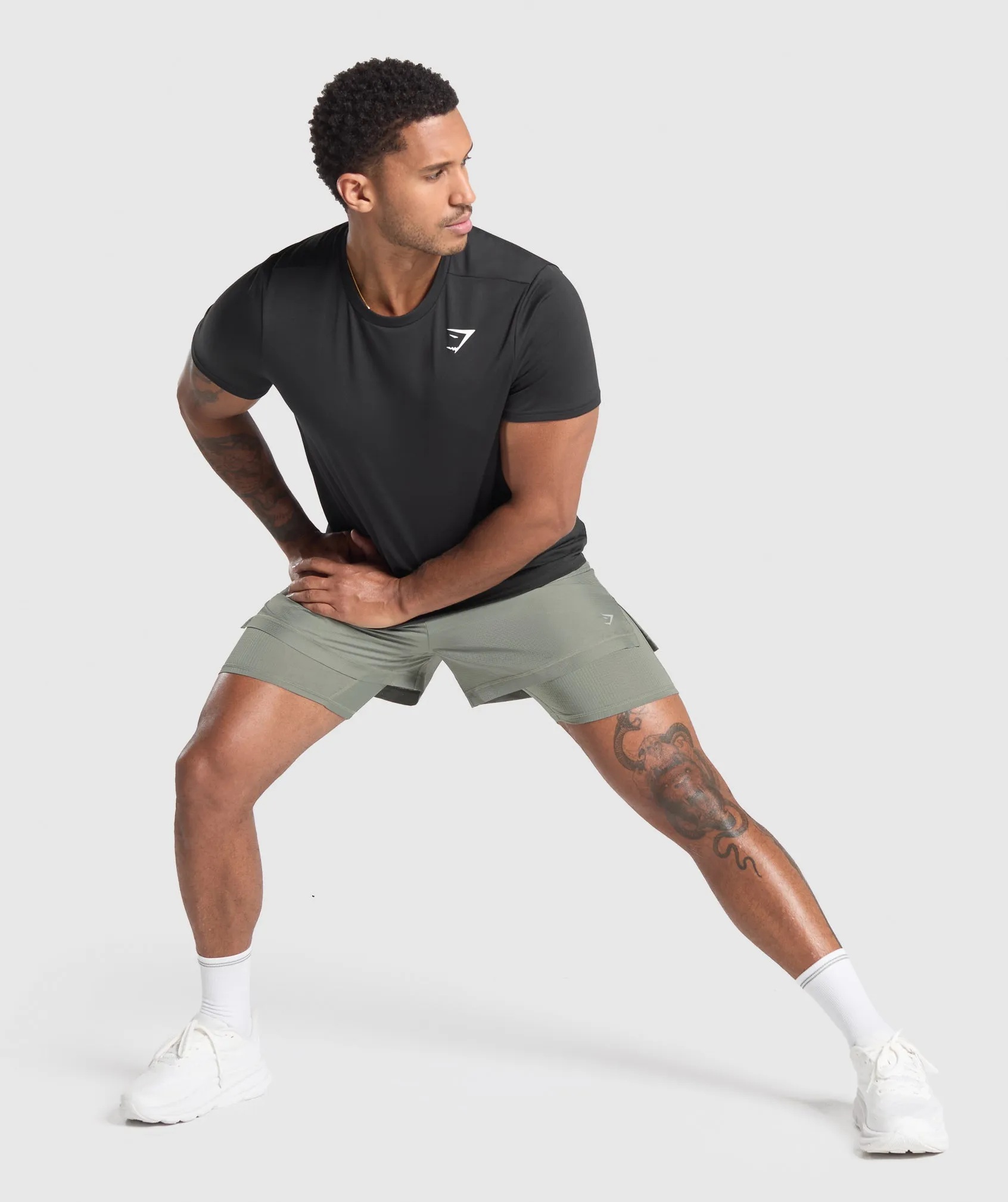 Gymshark Running 2 in 1 Shorts - Unit Green sold by Gymshark product image thumbnail 5
