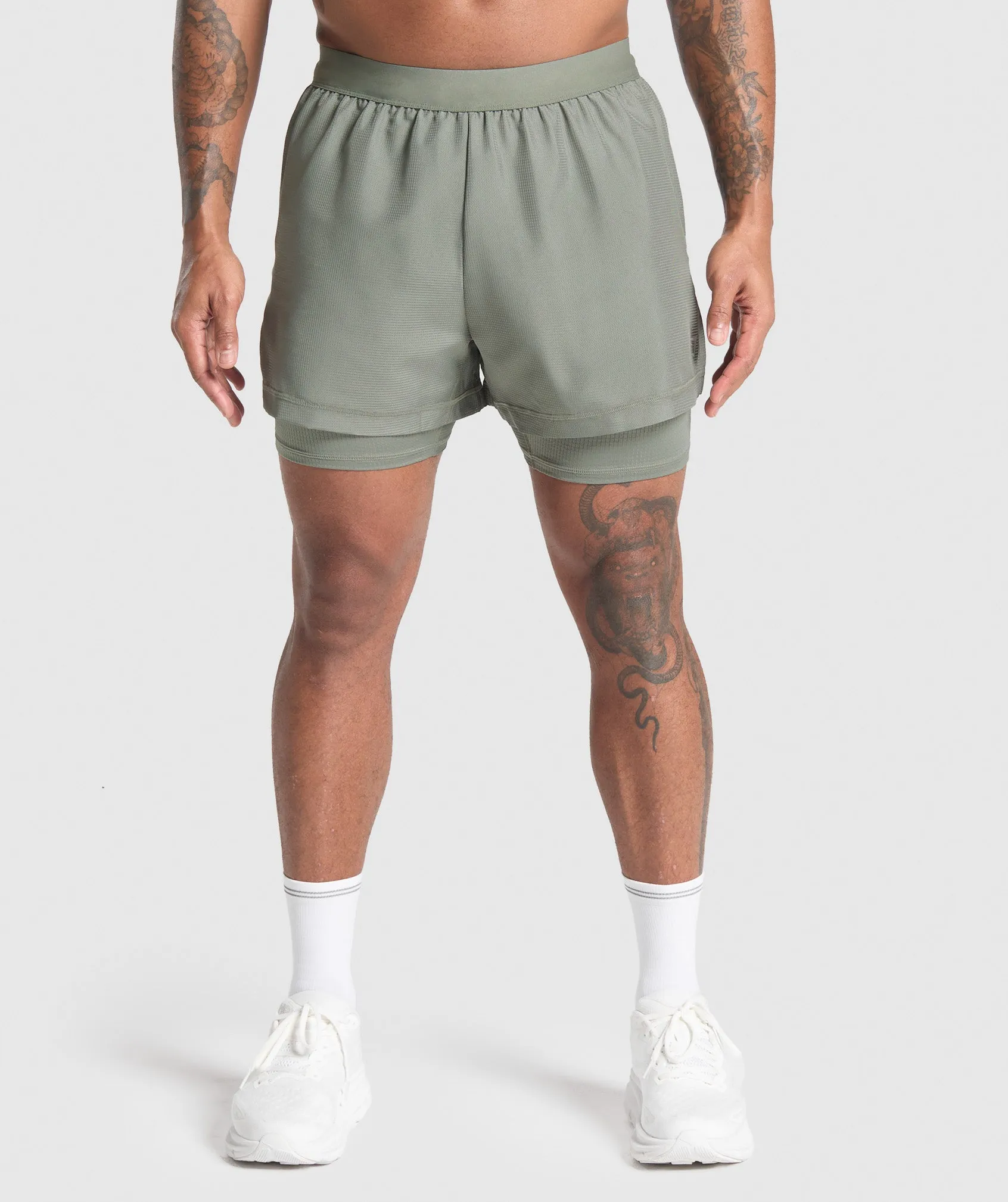 Gymshark Running 2 in 1 Shorts - Unit Green sold by Gymshark