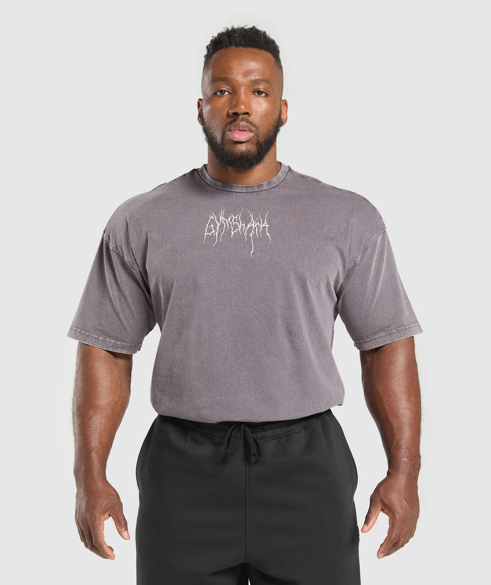 Gymshark Distressed Graphic T-shirt - Brushed Purple Acid Wash sold by Gymshark product image thumbnail 2