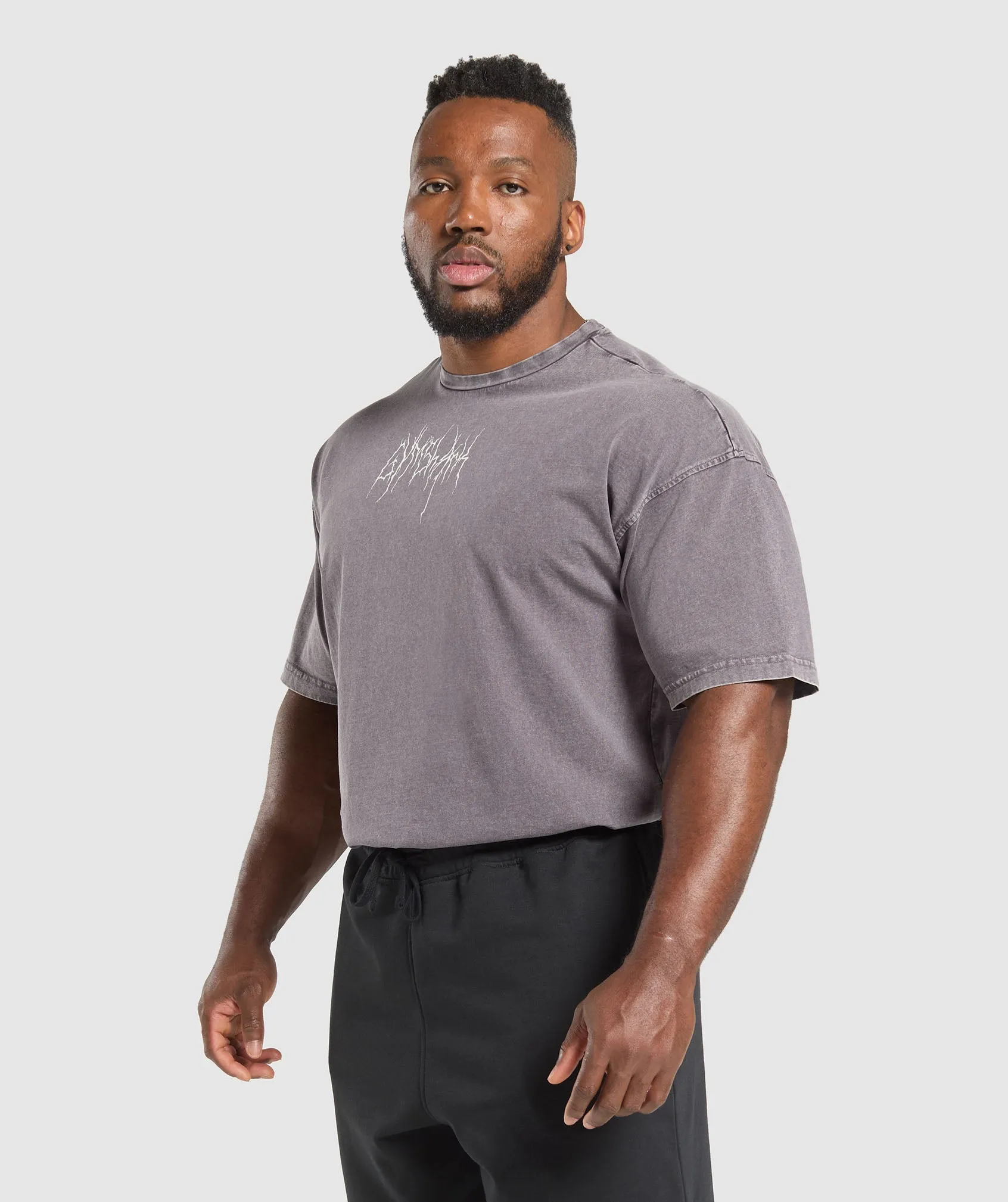 Gymshark Distressed Graphic T-shirt - Brushed Purple Acid Wash sold by Gymshark product image thumbnail 3