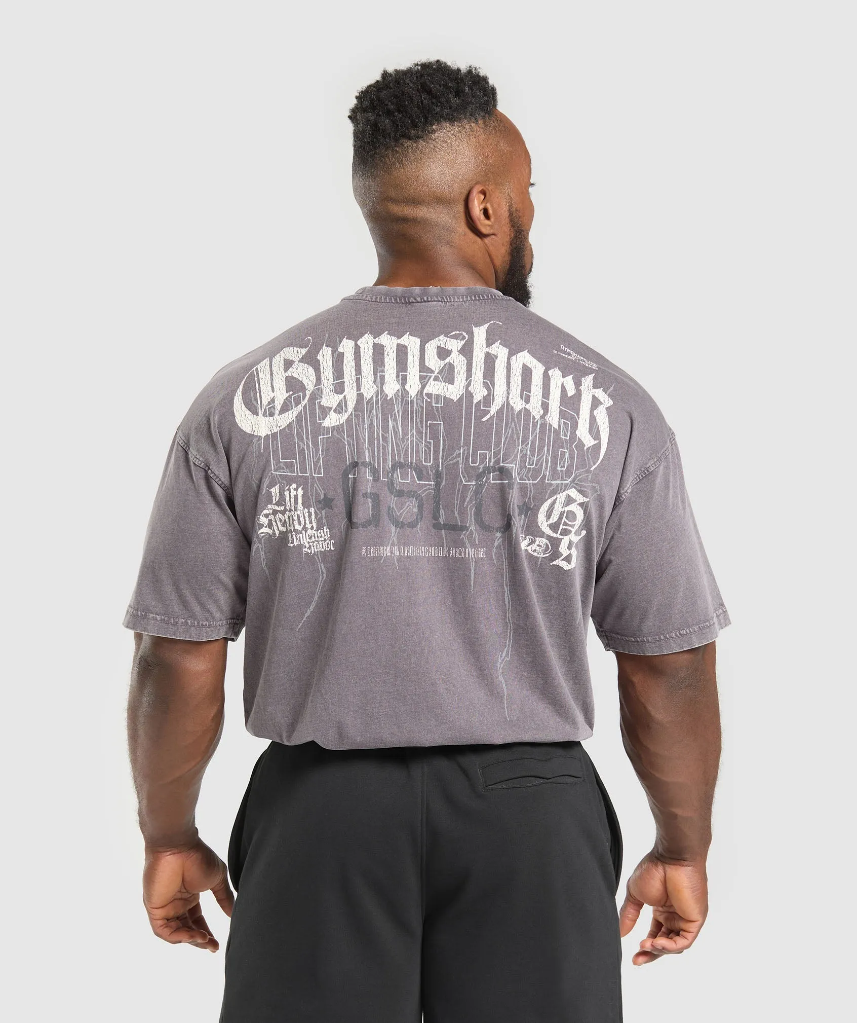 Gymshark Distressed Graphic T-shirt - Brushed Purple Acid Wash sold by Gymshark