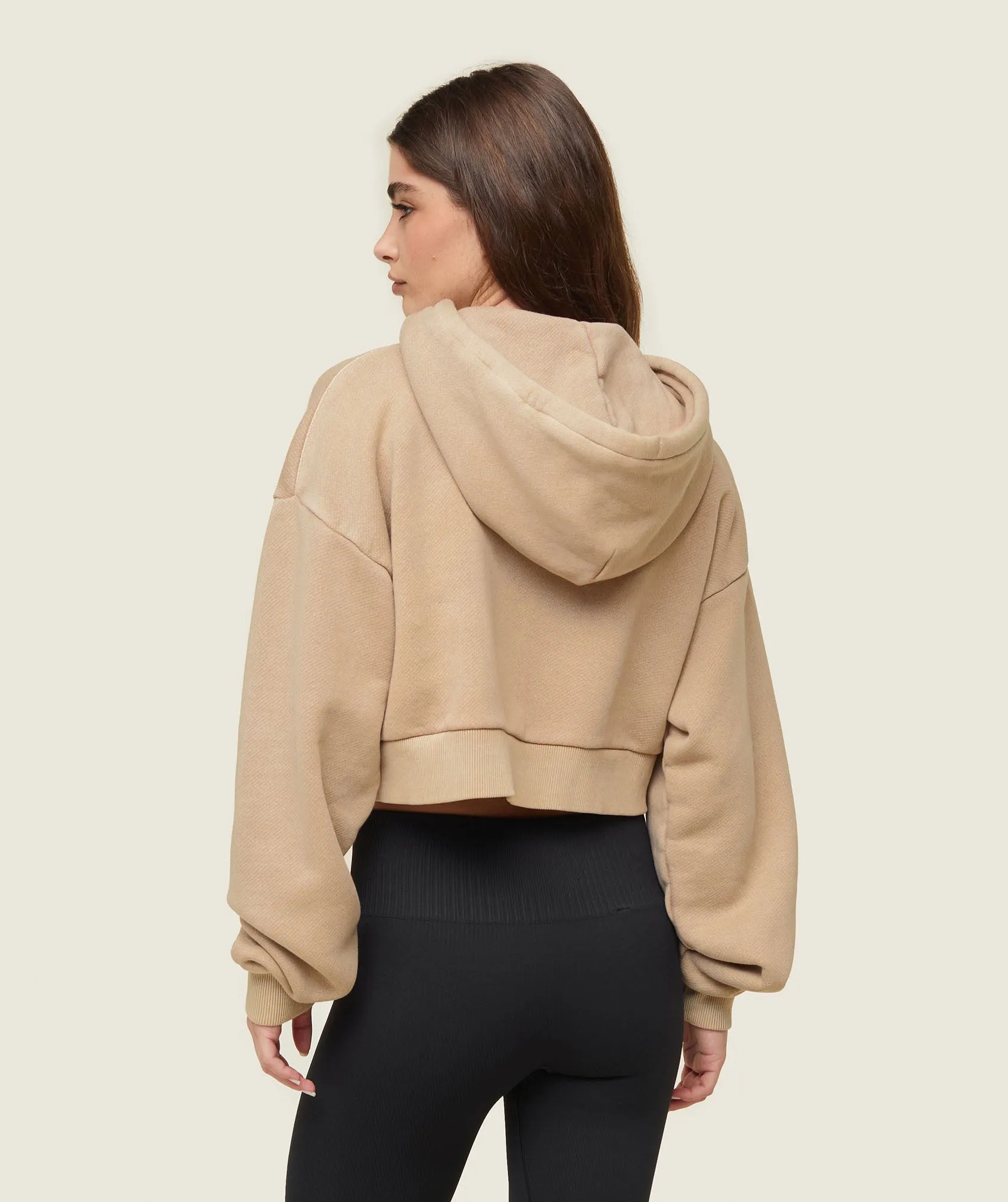 Gymshark everywear Cropped Zip Hoodie - Deep Beige sold by Gymshark product image thumbnail 2