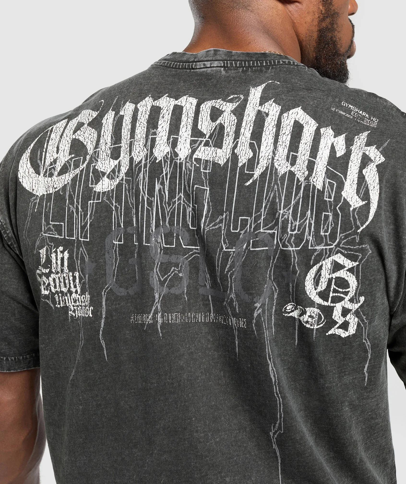 Gymshark Distressed Graphic T-shirt - Black Acid Wash sold by Gymshark product image thumbnail 5