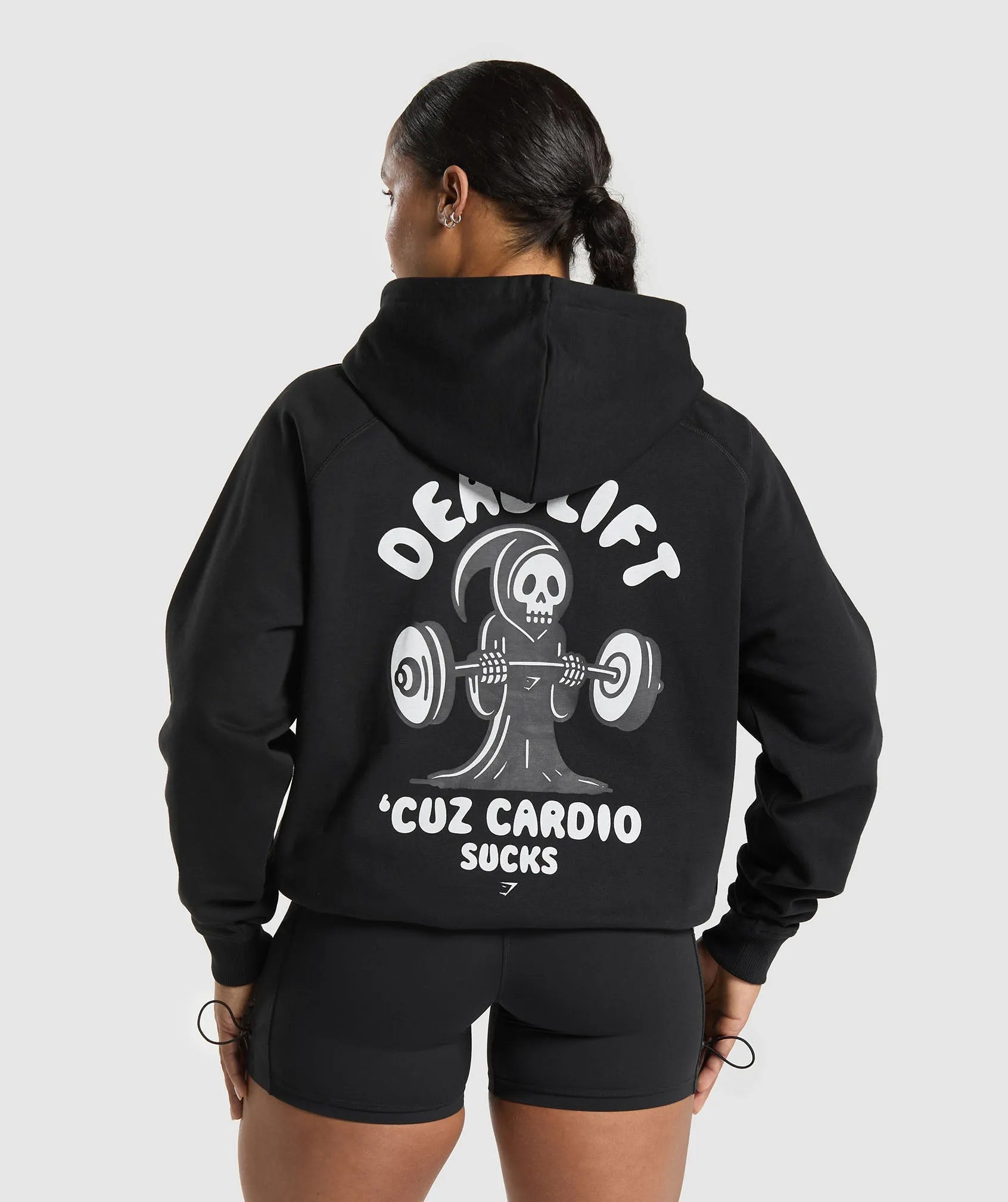 Gymshark Graphic Reaper Oversized Hoodie - Black sold by Gymshark