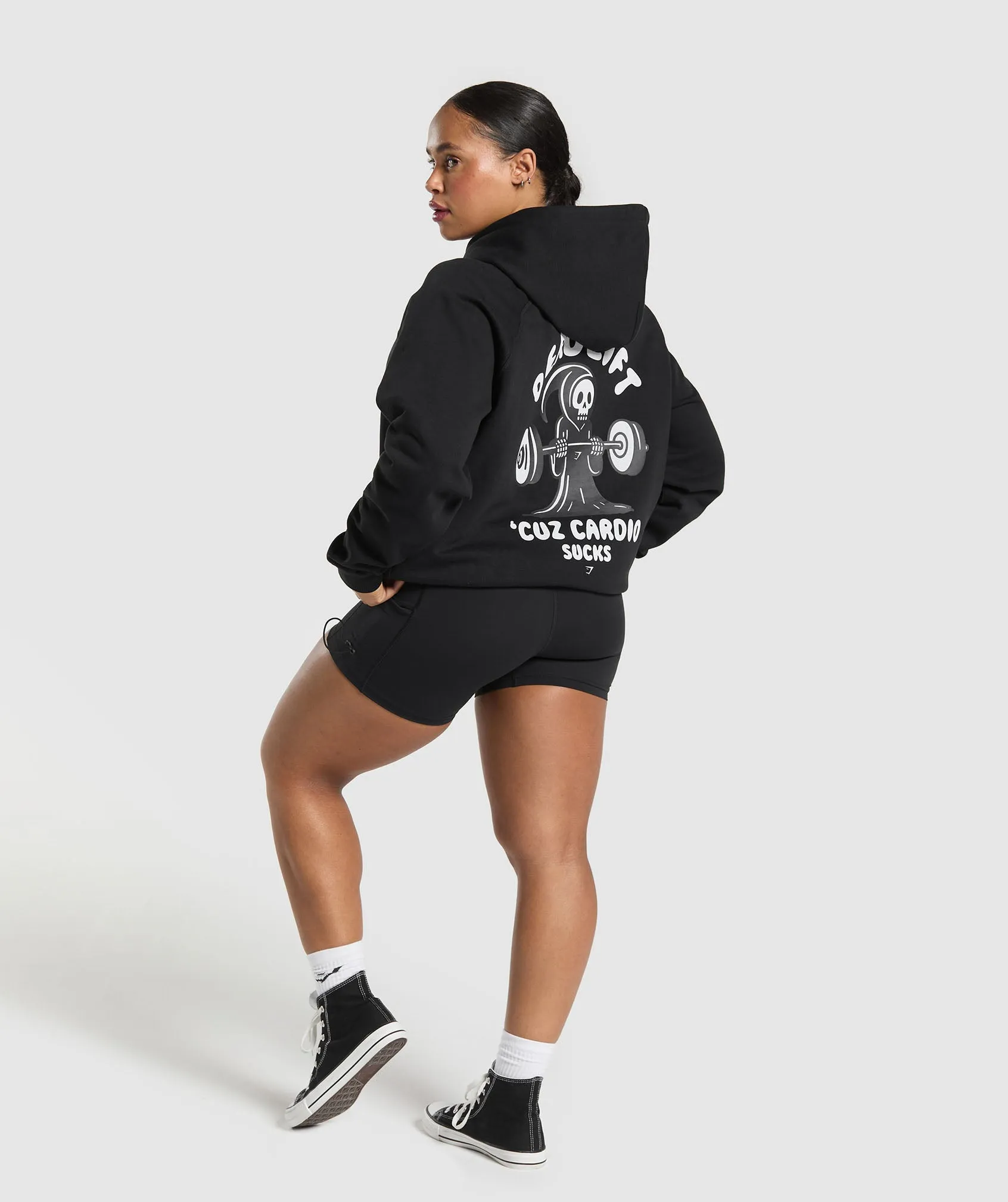 Gymshark Graphic Reaper Oversized Hoodie - Black sold by Gymshark product image thumbnail 4