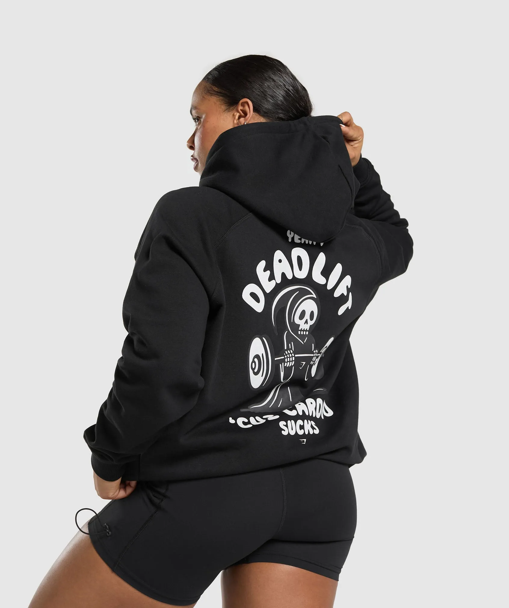 Gymshark Graphic Reaper Oversized Hoodie - Black sold by Gymshark product image thumbnail 5