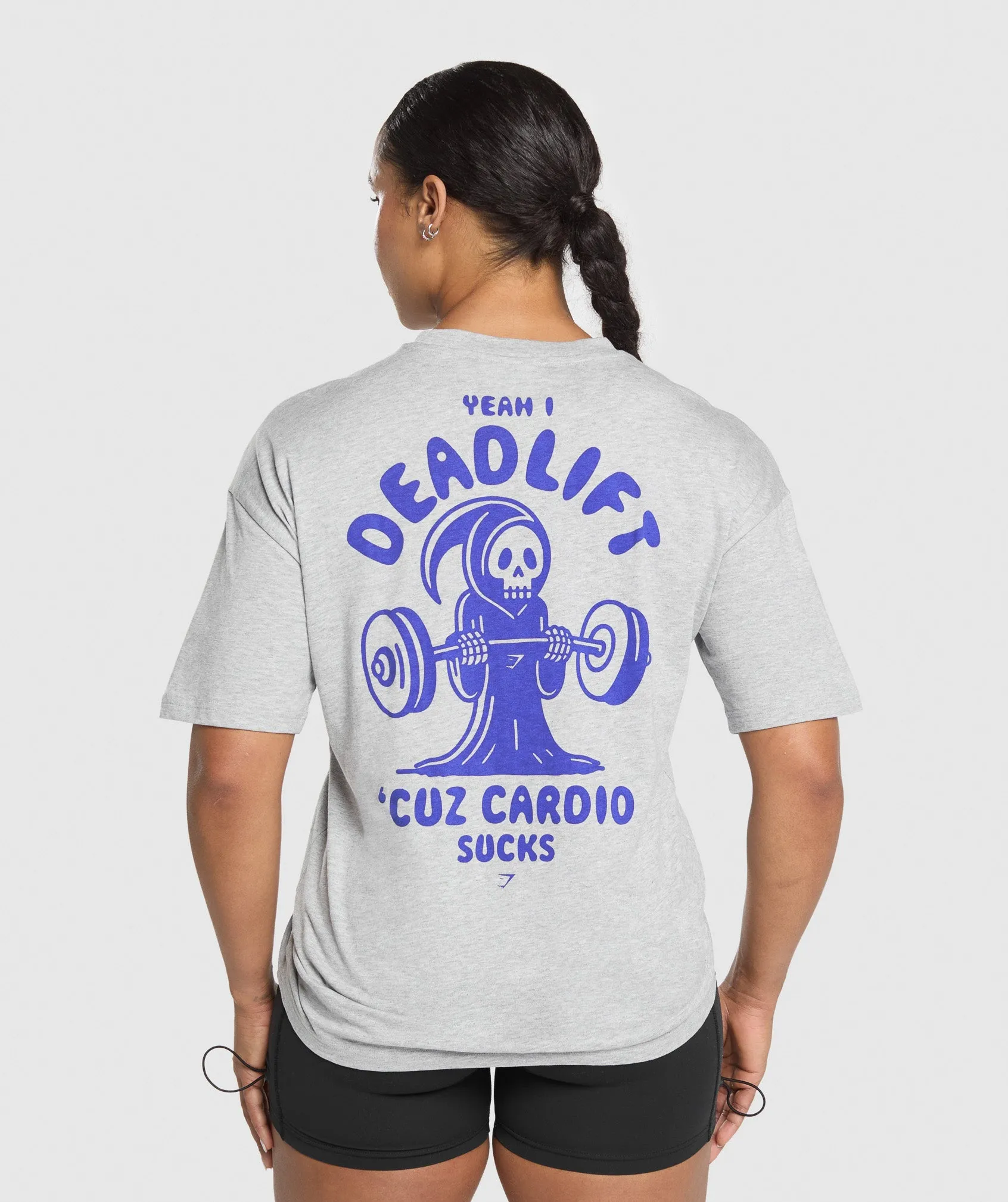 Gymshark Graphic Reaper Oversized Tee - Light Grey Core Marl sold by Gymshark product image thumbnail 2