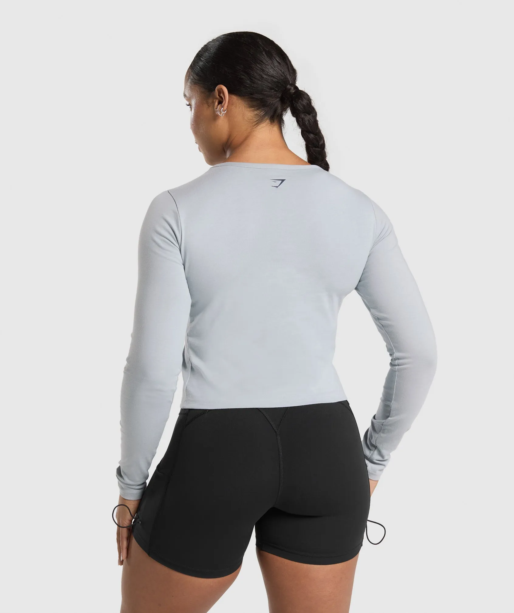 Gymshark Punk Graphic Long Sleeve Midi Top - Ice Grey sold by Gymshark product image thumbnail 2