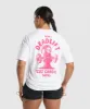 Gymshark Graphic Reaper Oversized Tee - White sold by Gymshark