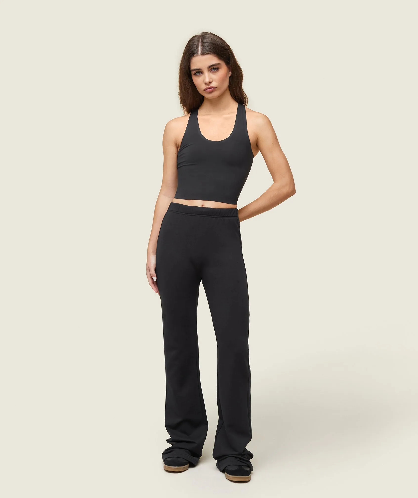 Gymshark everywear Lightweight Fitted Flared Sweatpants - Black sold by Gymshark product image thumbnail 3