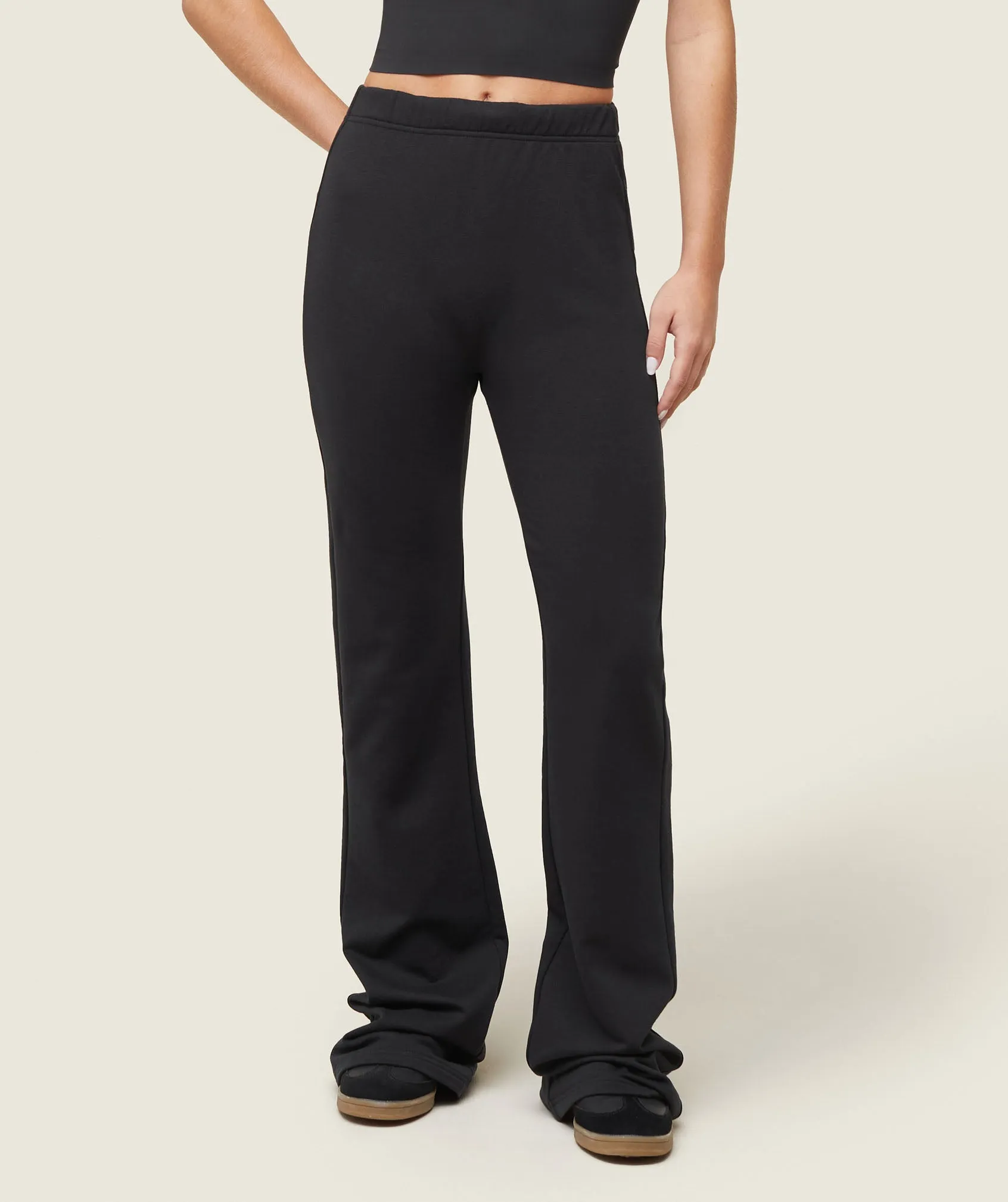 Gymshark everywear Lightweight Fitted Flared Sweatpants - Black sold by Gymshark