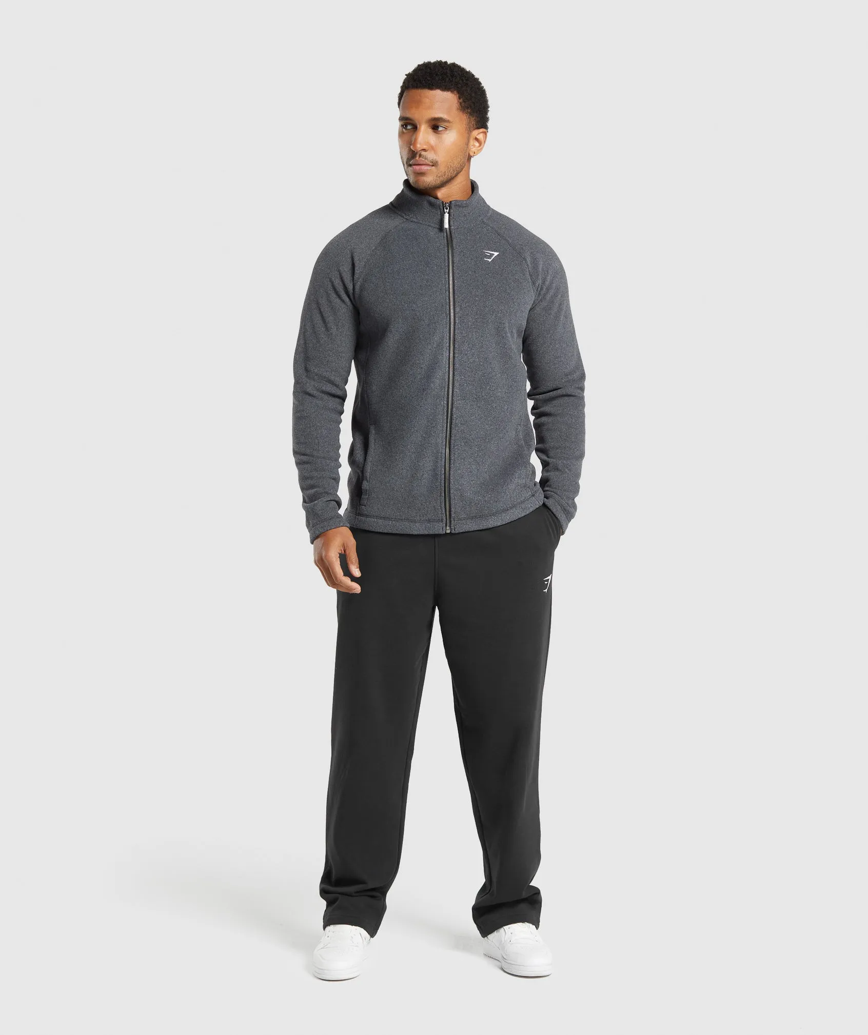 Gymshark Fleece Zip Through Jacket - Black/Graphite Grey sold by Gymshark product image thumbnail 4