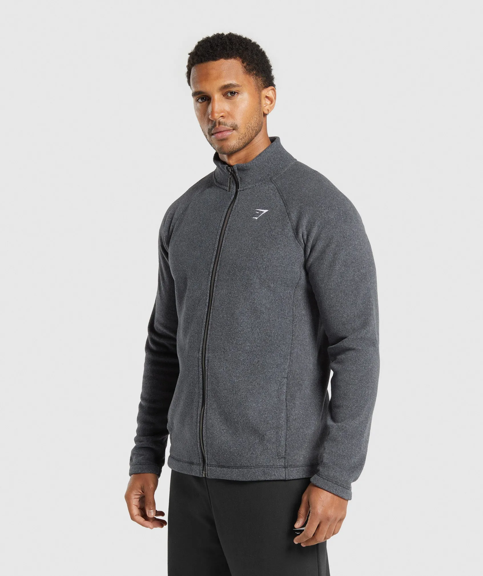 Gymshark Fleece Zip Through Jacket - Black/Graphite Grey sold by Gymshark product image thumbnail 3