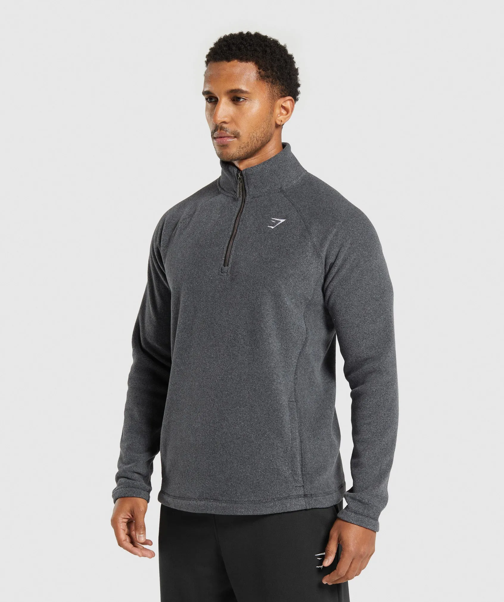 Gymshark Fleece 1/4 Zip - Black/Graphite Grey sold by Gymshark product image thumbnail 3