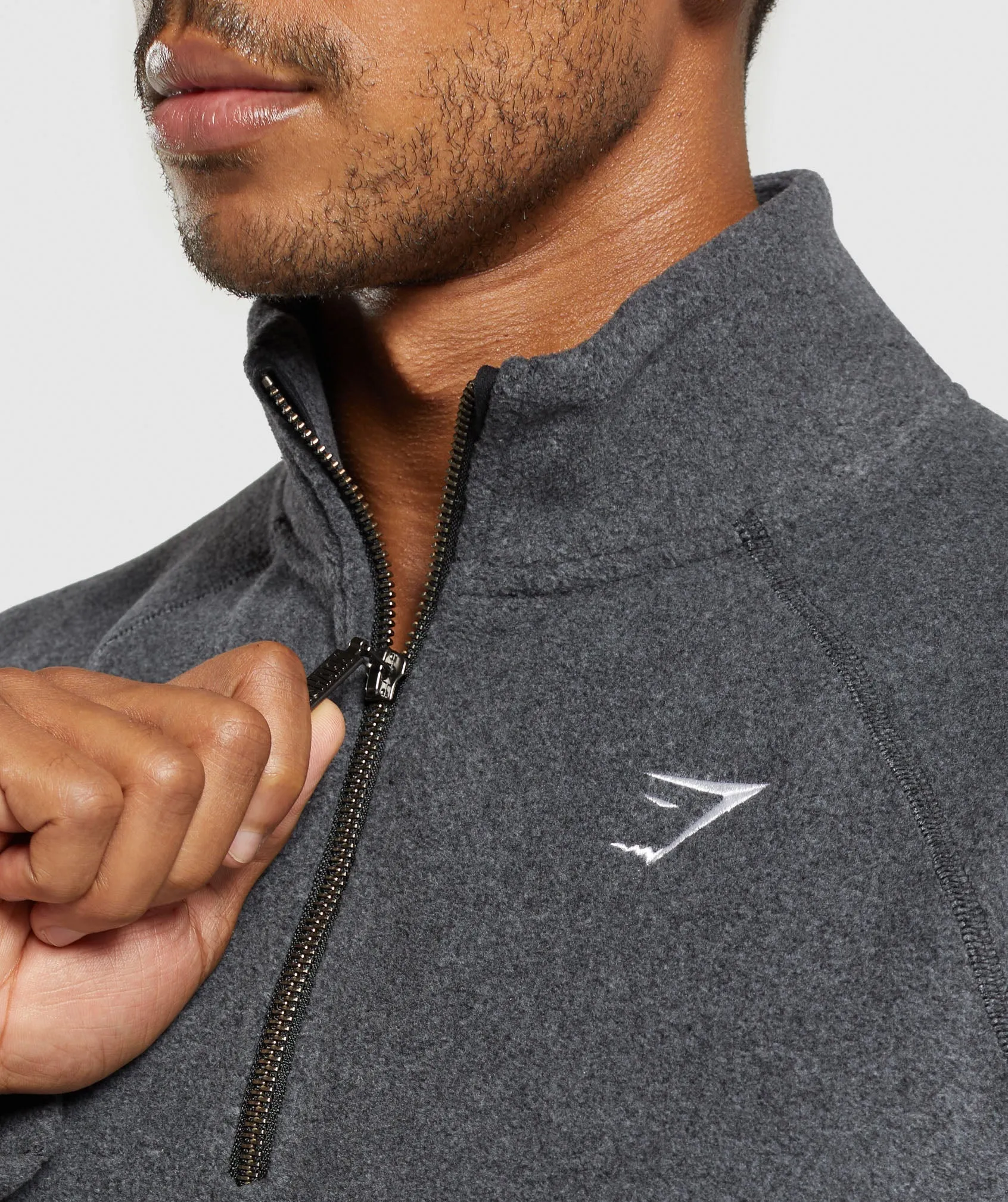 Gymshark Fleece 1/4 Zip - Black/Graphite Grey sold by Gymshark product image thumbnail 5
