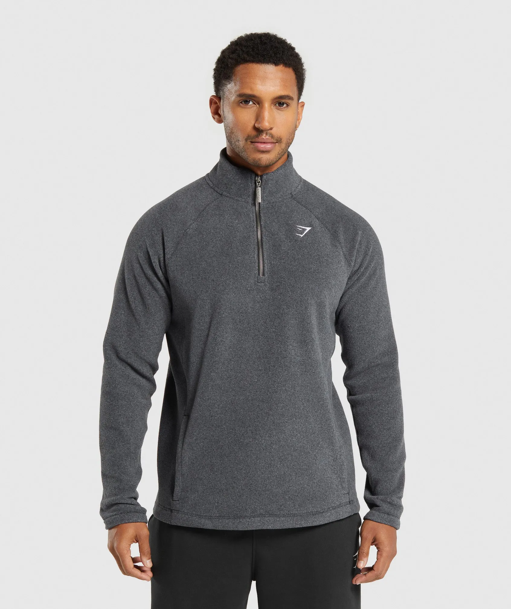 Gymshark Fleece 1/4 Zip - Black/Graphite Grey sold by Gymshark