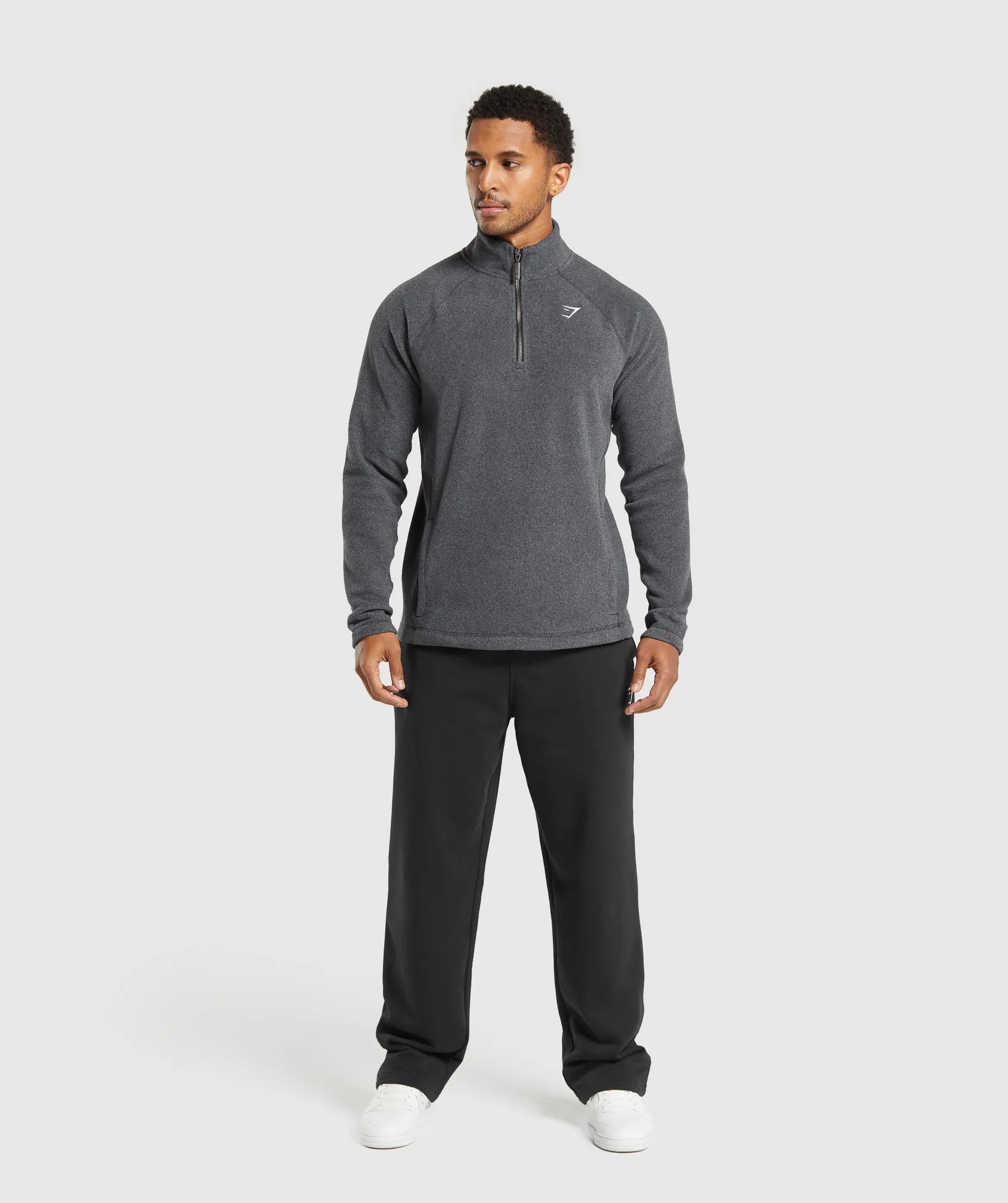 Gymshark Fleece 1/4 Zip - Black/Graphite Grey sold by Gymshark product image thumbnail 4