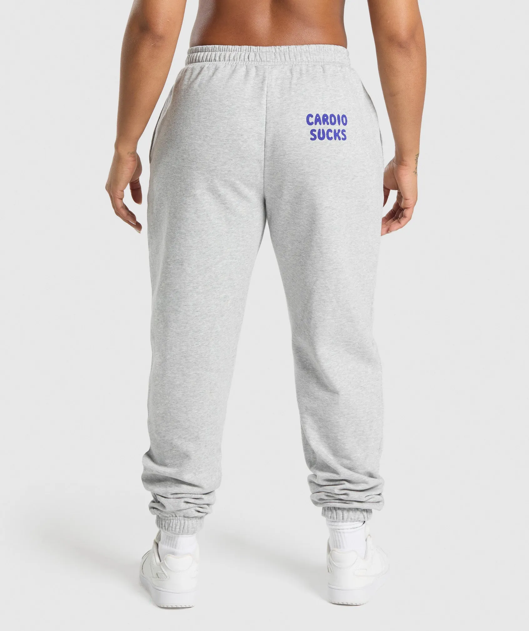 Gymshark Graphic Reaper Oversized Joggers - Light Grey Core Marl sold by Gymshark