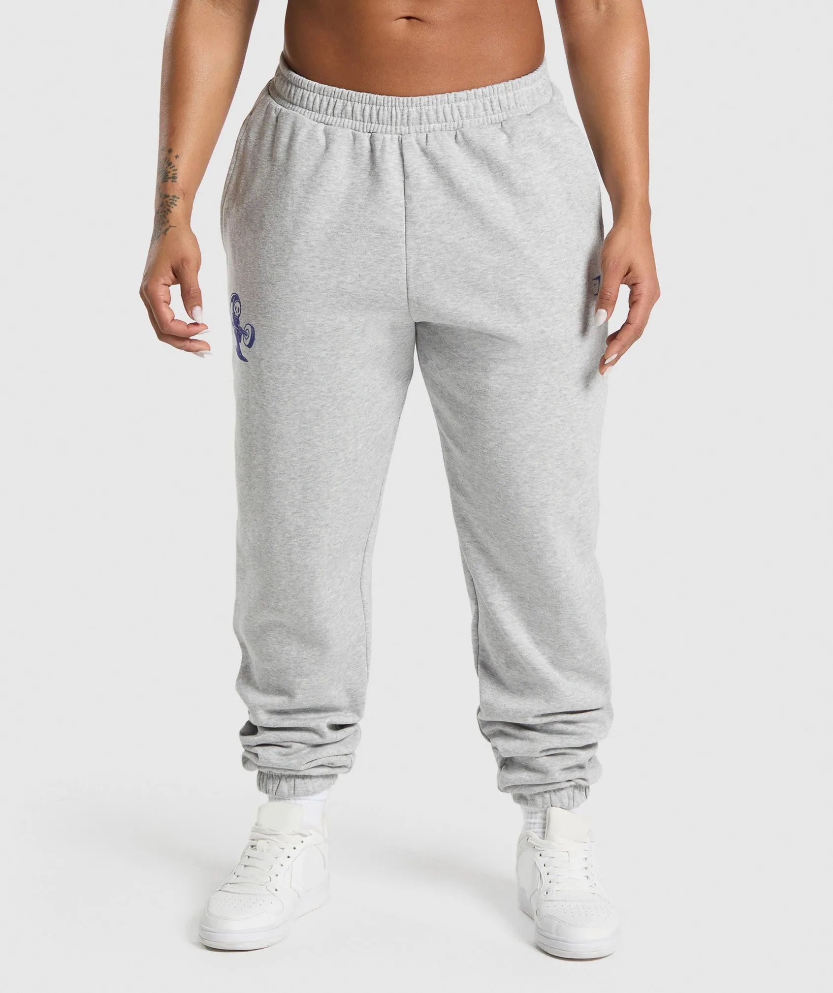 Gymshark Graphic Reaper Oversized Joggers - Light Grey Core Marl sold by Gymshark product image thumbnail 2