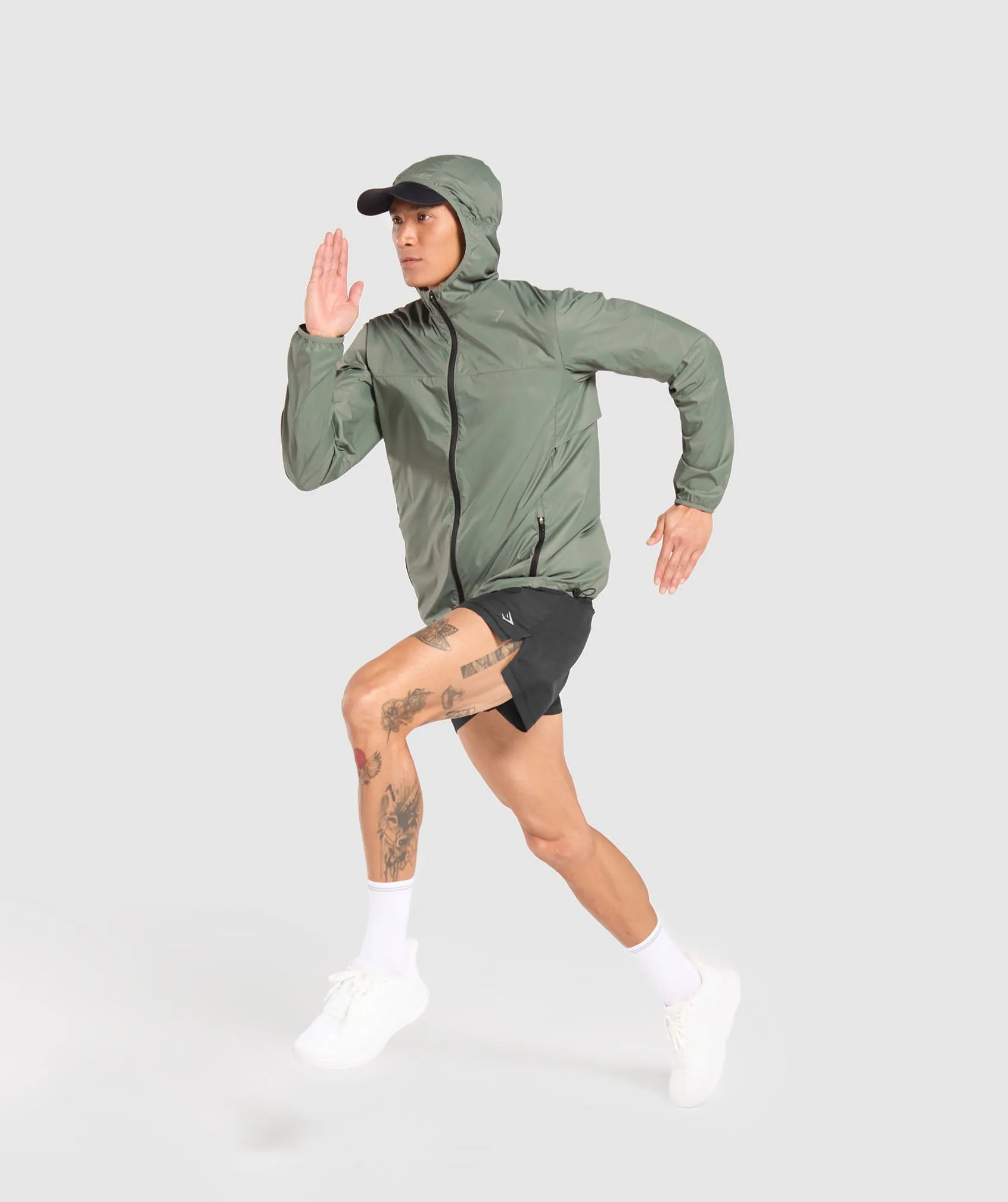 Gymshark Running Windbreaker - Unit Green sold by Gymshark product image thumbnail 4