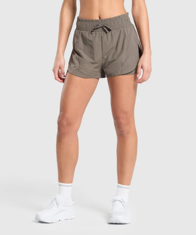 Gymshark Running 2 in 1 Woven Shorts - Camo Brown sold by Gymshark