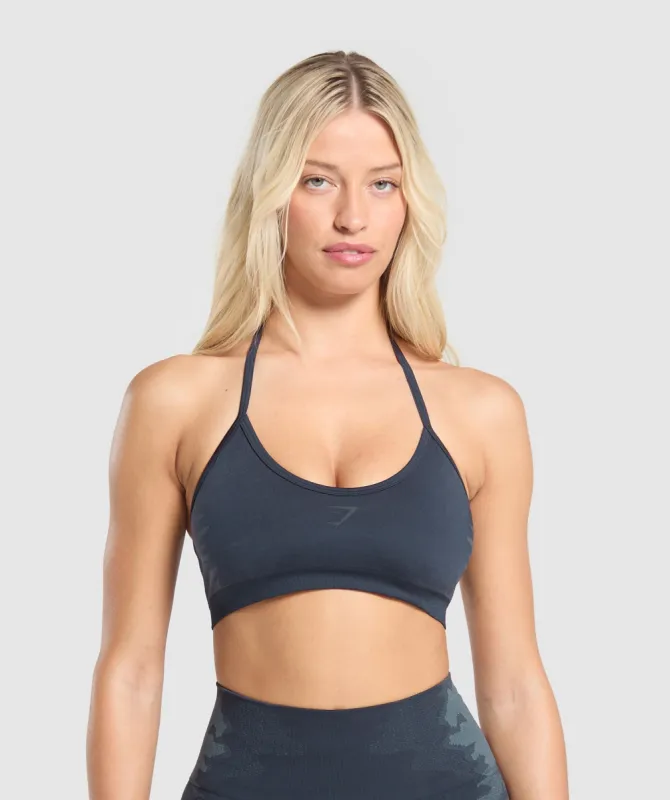 Gymshark Caged Seamless Bralette - Heavy Blue/Iron Blue sold by Gymshark