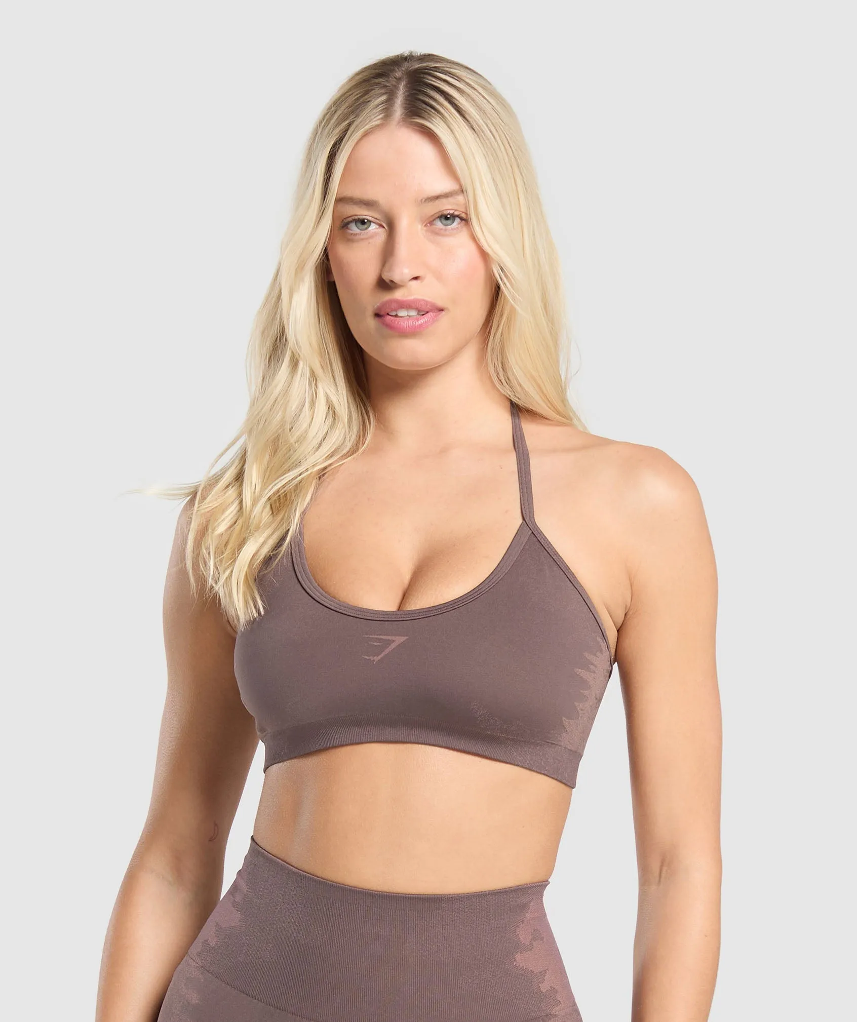 Gymshark Caged Seamless Bralette - Steel Purple/Brick Brown sold by Gymshark