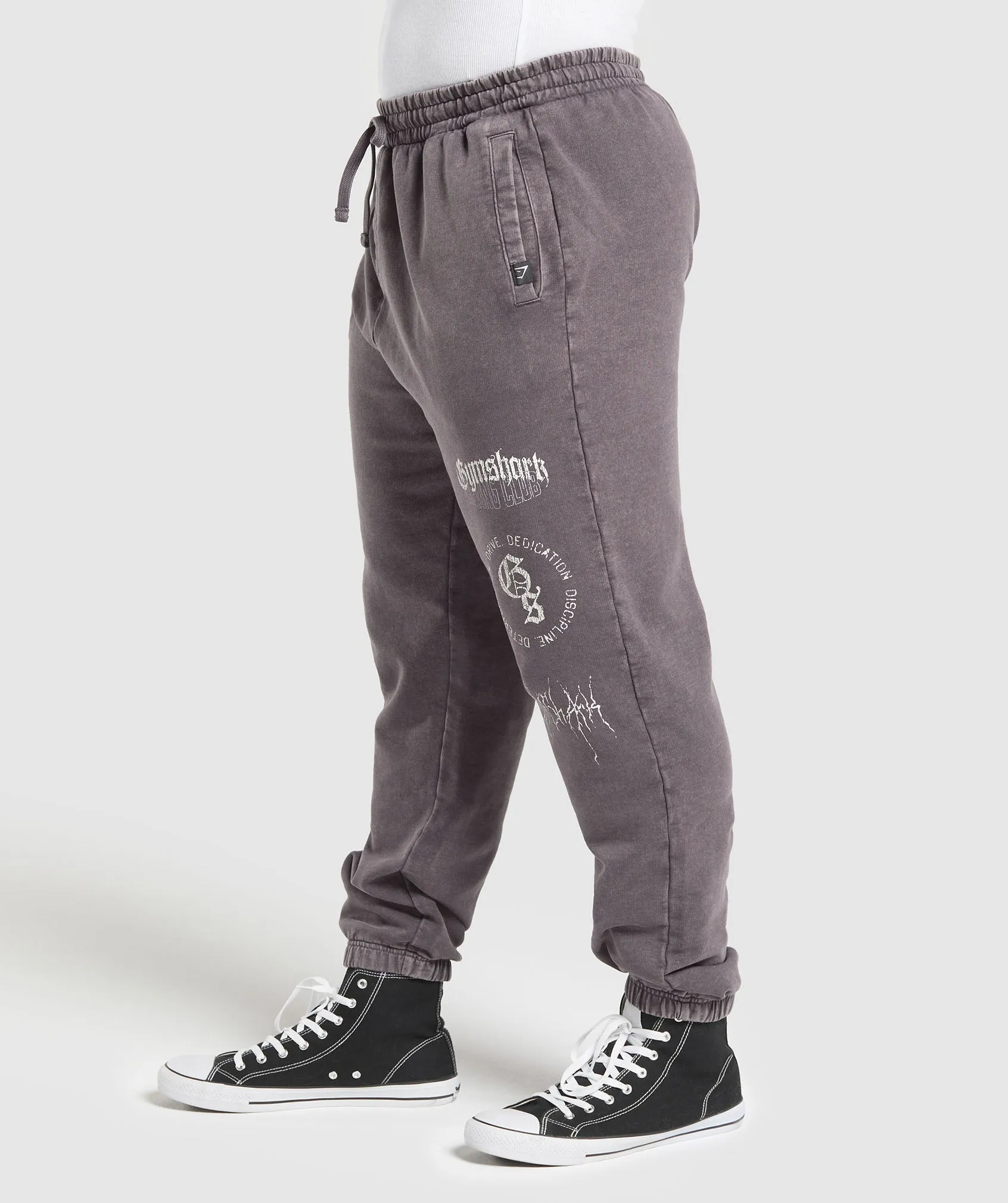 Gymshark Distressed Graphic Joggers - Brushed Purple Acid Wash sold by Gymshark product image thumbnail 2
