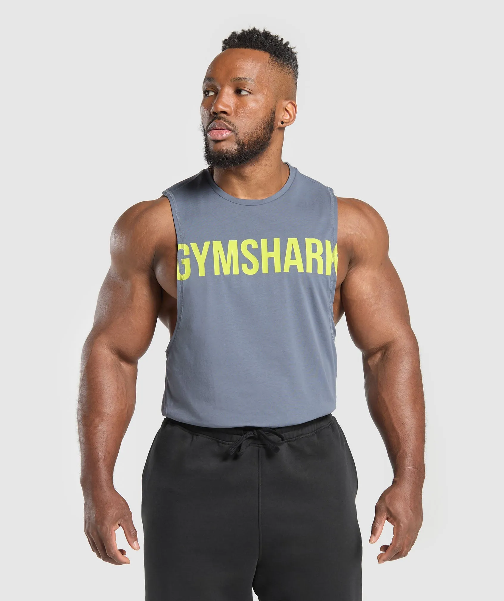 Gymshark Impact Drop Arm Tank - Iron Blue sold by Gymshark