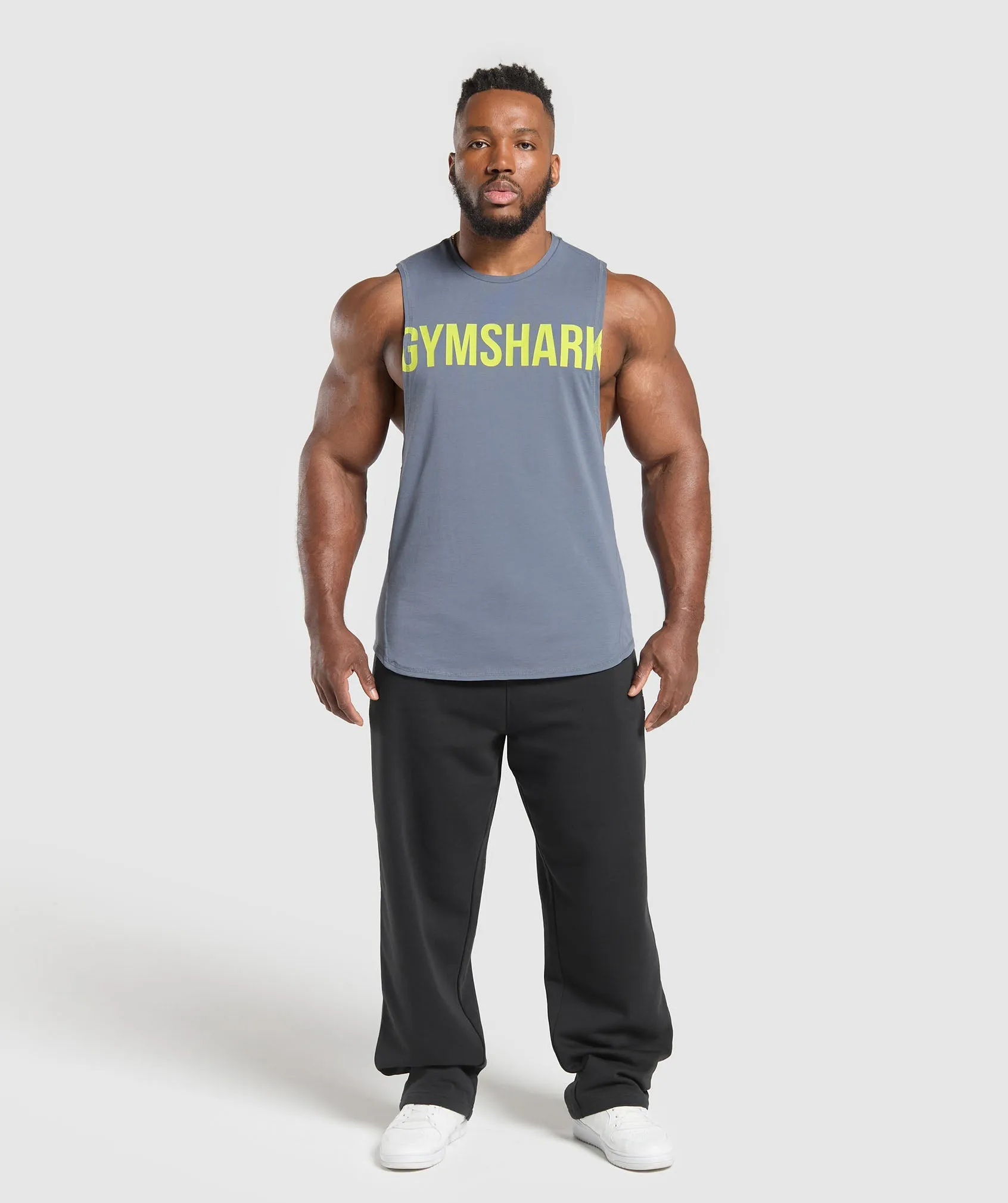 Gymshark Impact Drop Arm Tank - Iron Blue sold by Gymshark product image thumbnail 4