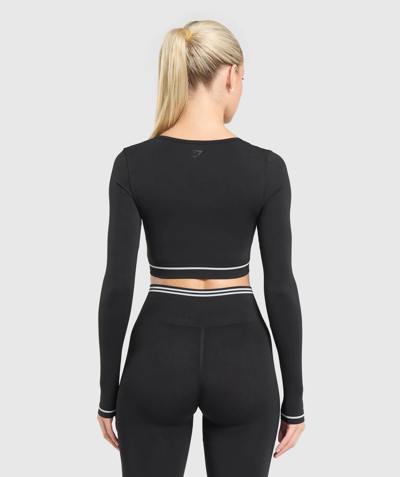 Gymshark Contrast Seamless Crop Top - Black sold by Gymshark product image thumbnail 2