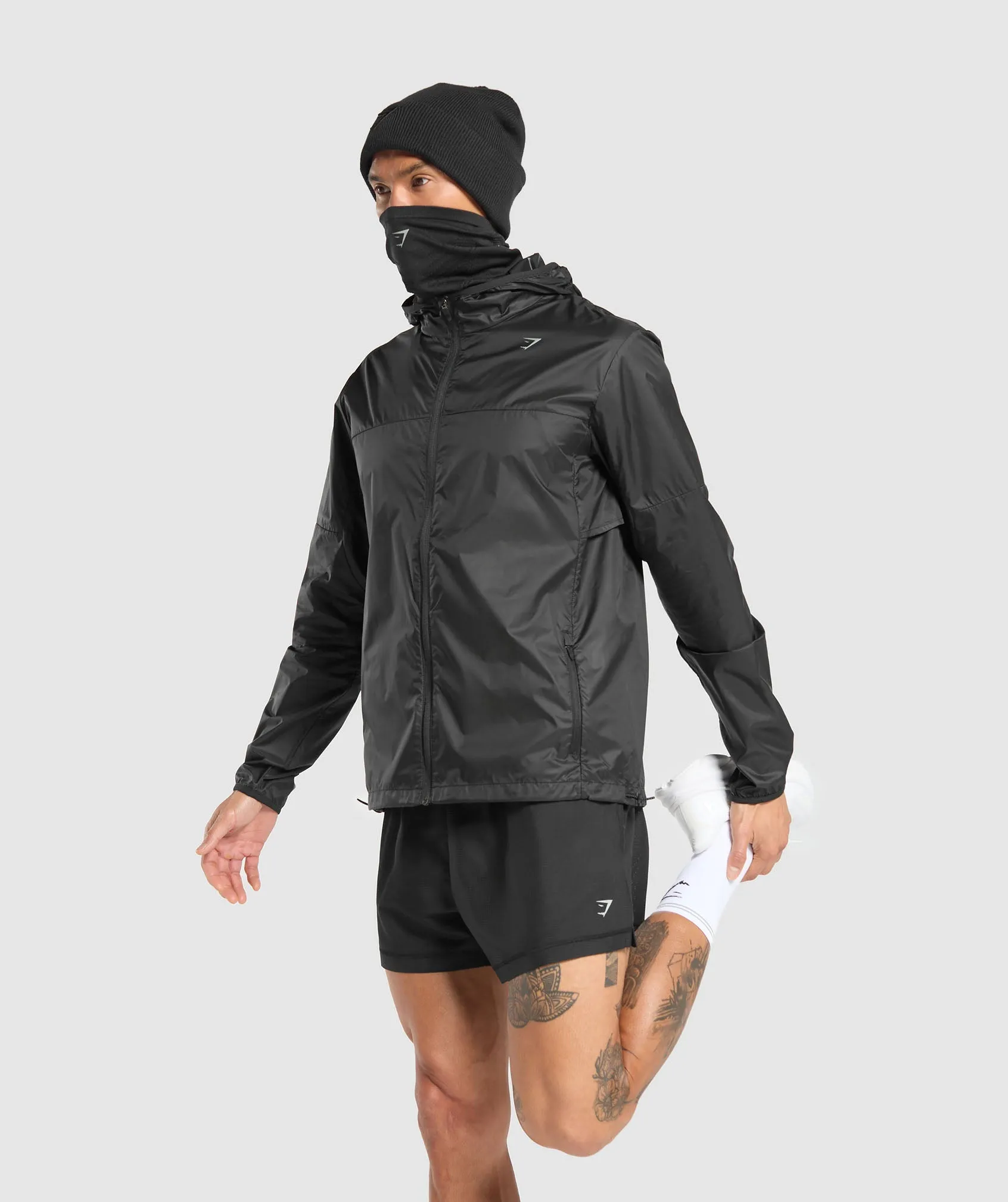 Gymshark Running Windbreaker - Black sold by Gymshark product image thumbnail 4