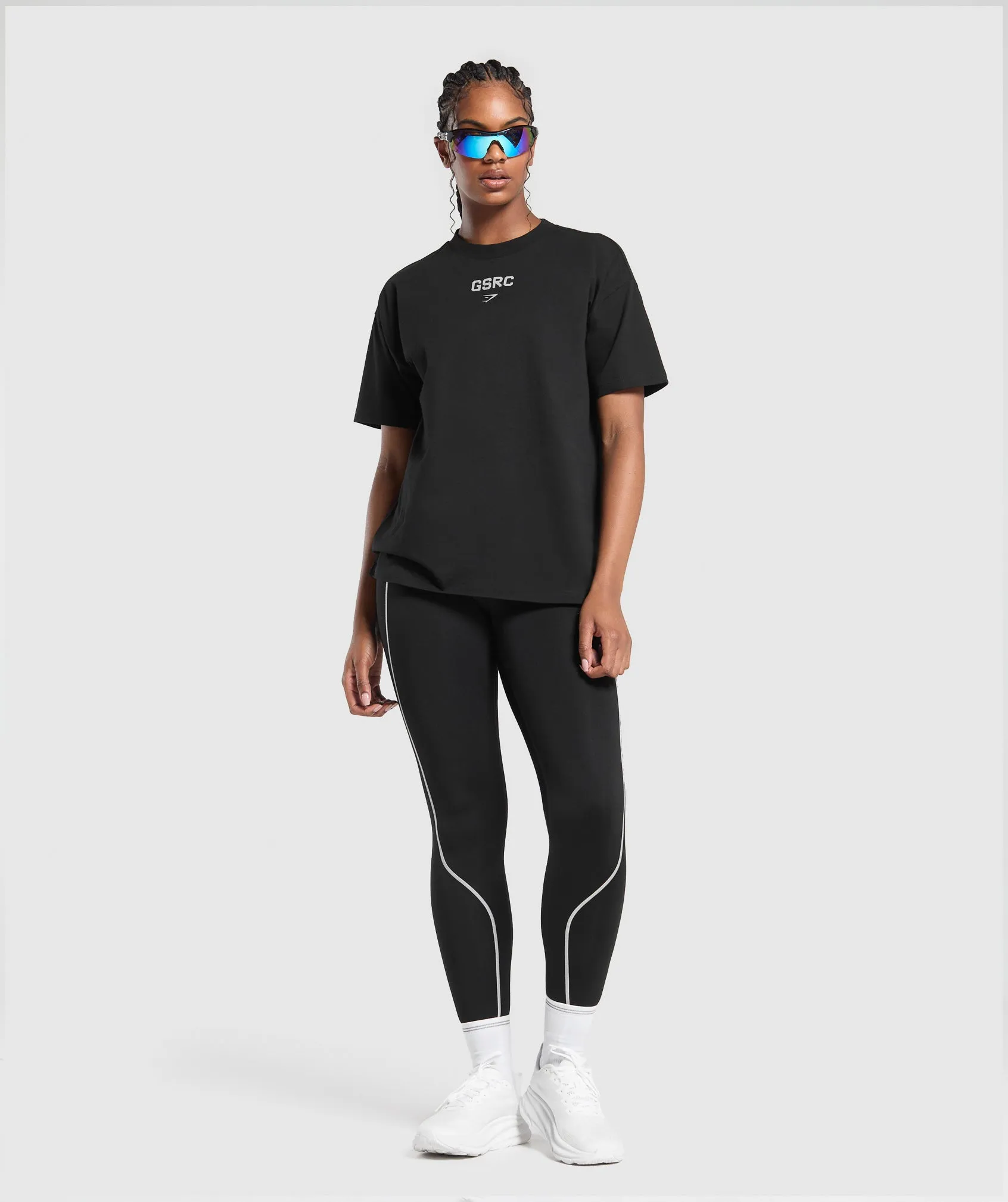 Gymshark Running Graphic Oversized T-Shirt - Black sold by Gymshark product image thumbnail 4