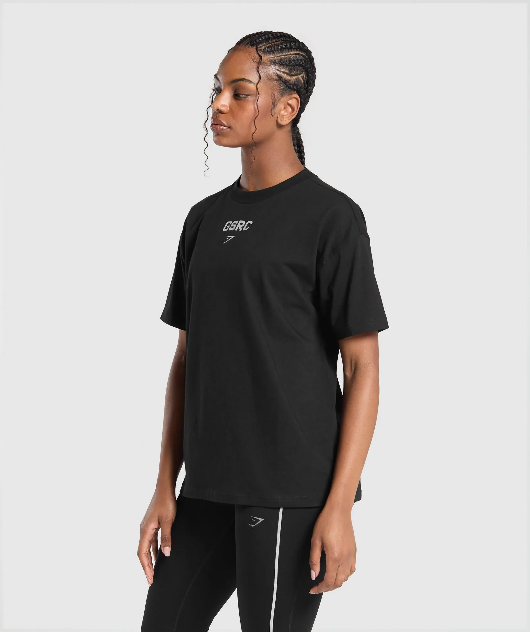 Gymshark Running Graphic Oversized T-Shirt - Black sold by Gymshark product image thumbnail 3